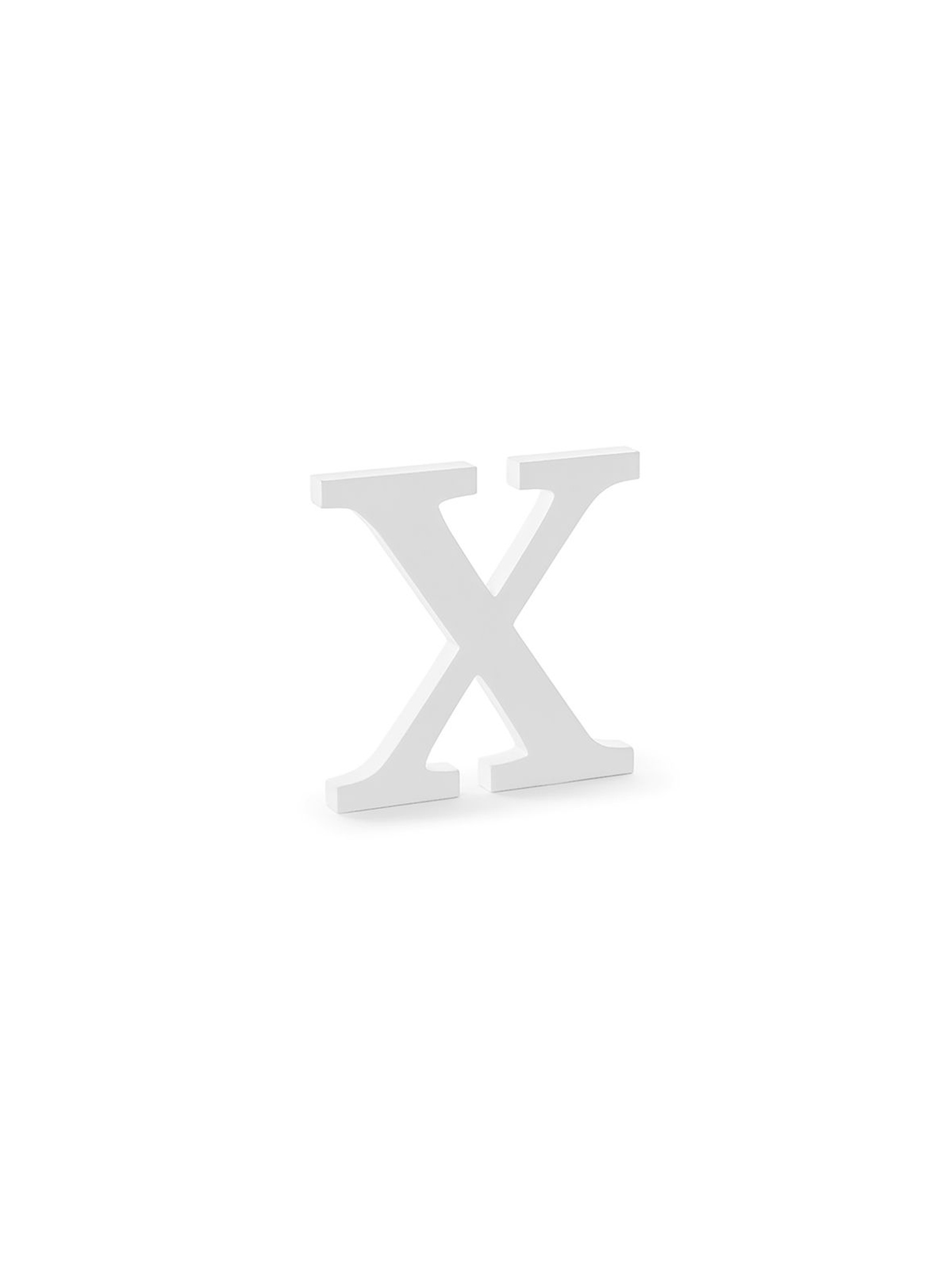 Drewniana litera X biała 19,5x19cm - 1 szt.