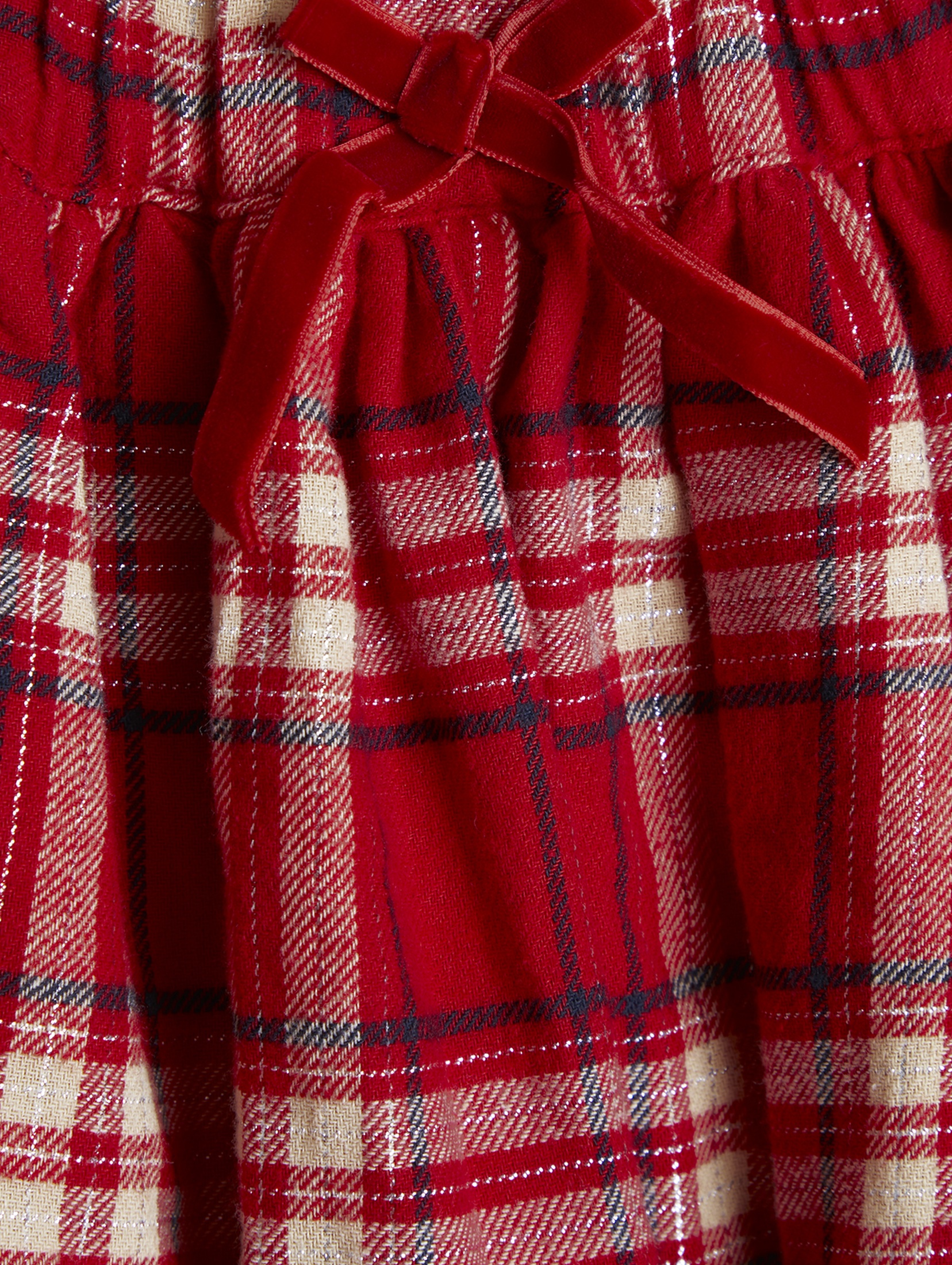 Świąteczna czerwona spódnica niemowlęca w kratę - 5.10.15.