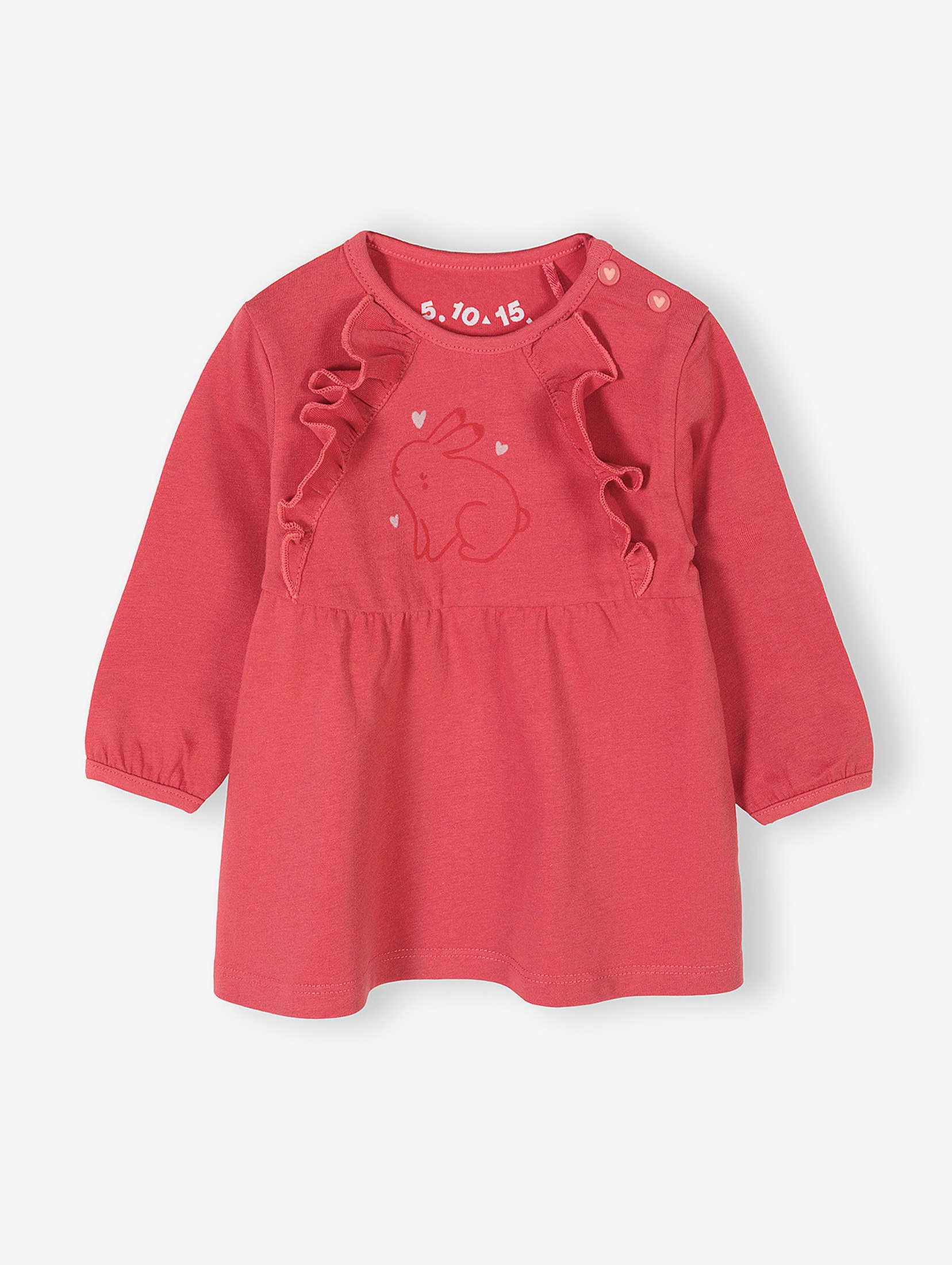 Bluzka niemowlęca dla dziewczynki z falbankami - czerwona
