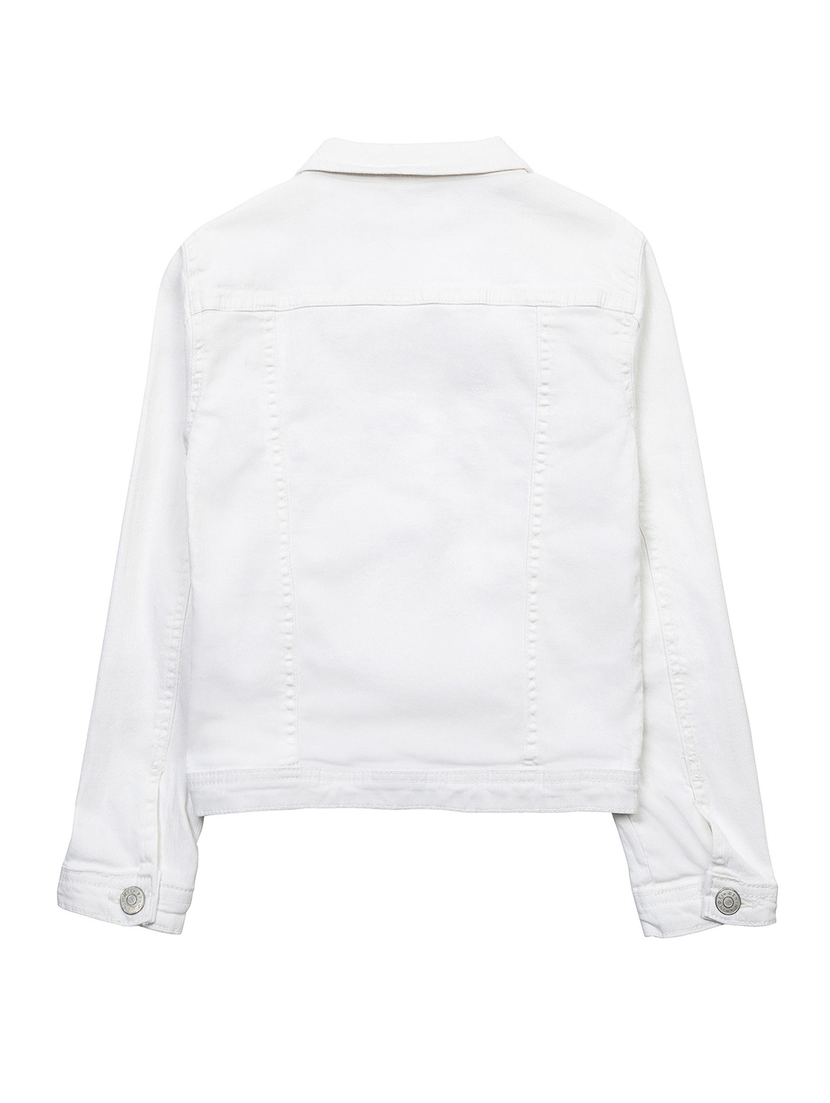 Biała bawełniana kurtka twill dla dziewczynki