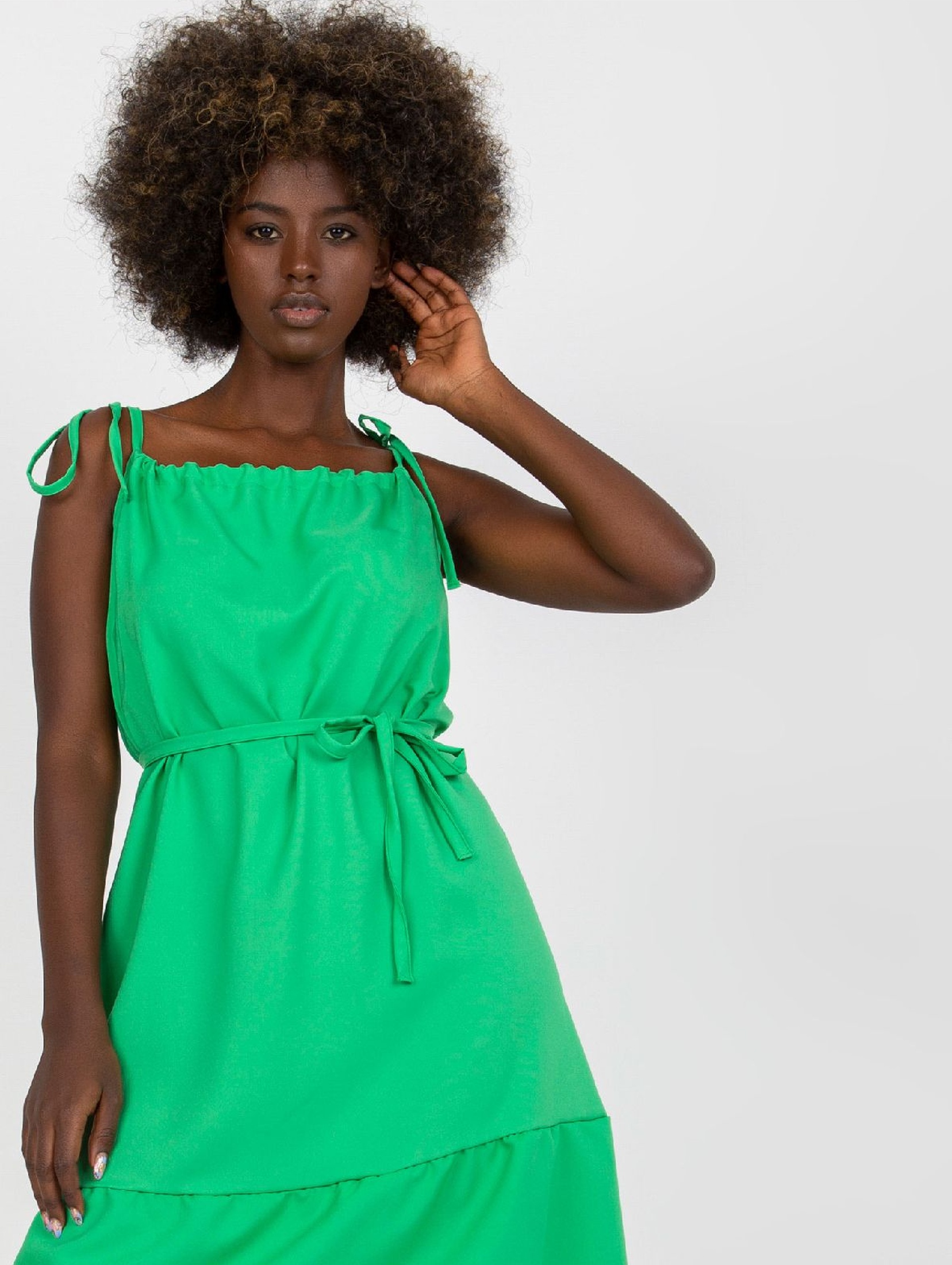 Zielona sukienka damska na ramiączkach RUE PARIS