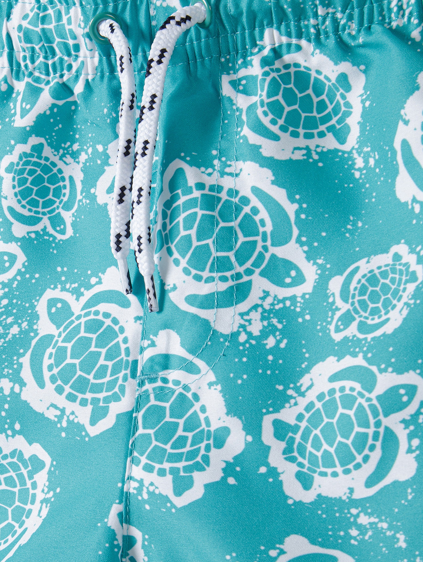 Niebieskie szorty kąpielowe dla niemowlaka w żółwie