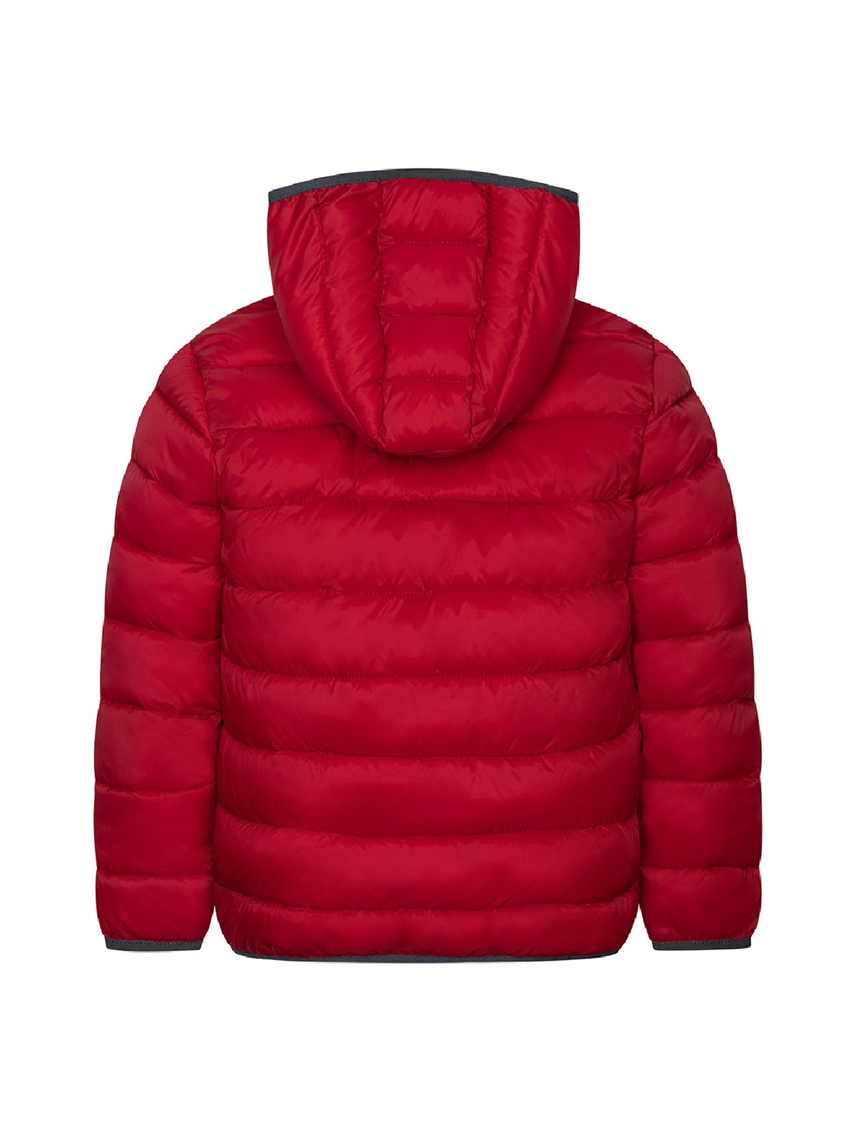Pikowana lekka kurtka ocieplana z kapturem dla małego chłopca- czerwona