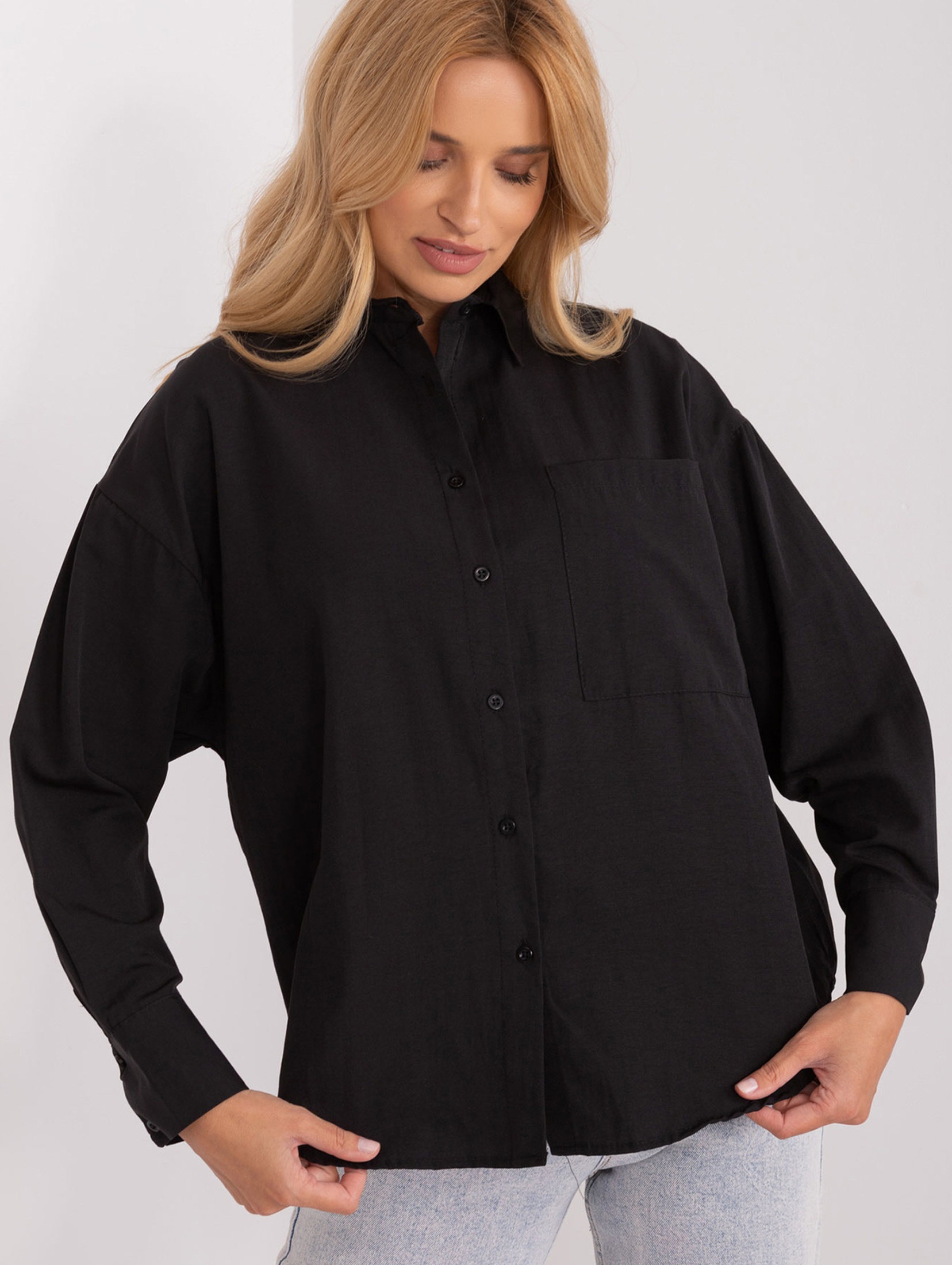 Asymetryczna koszula oversize czarna