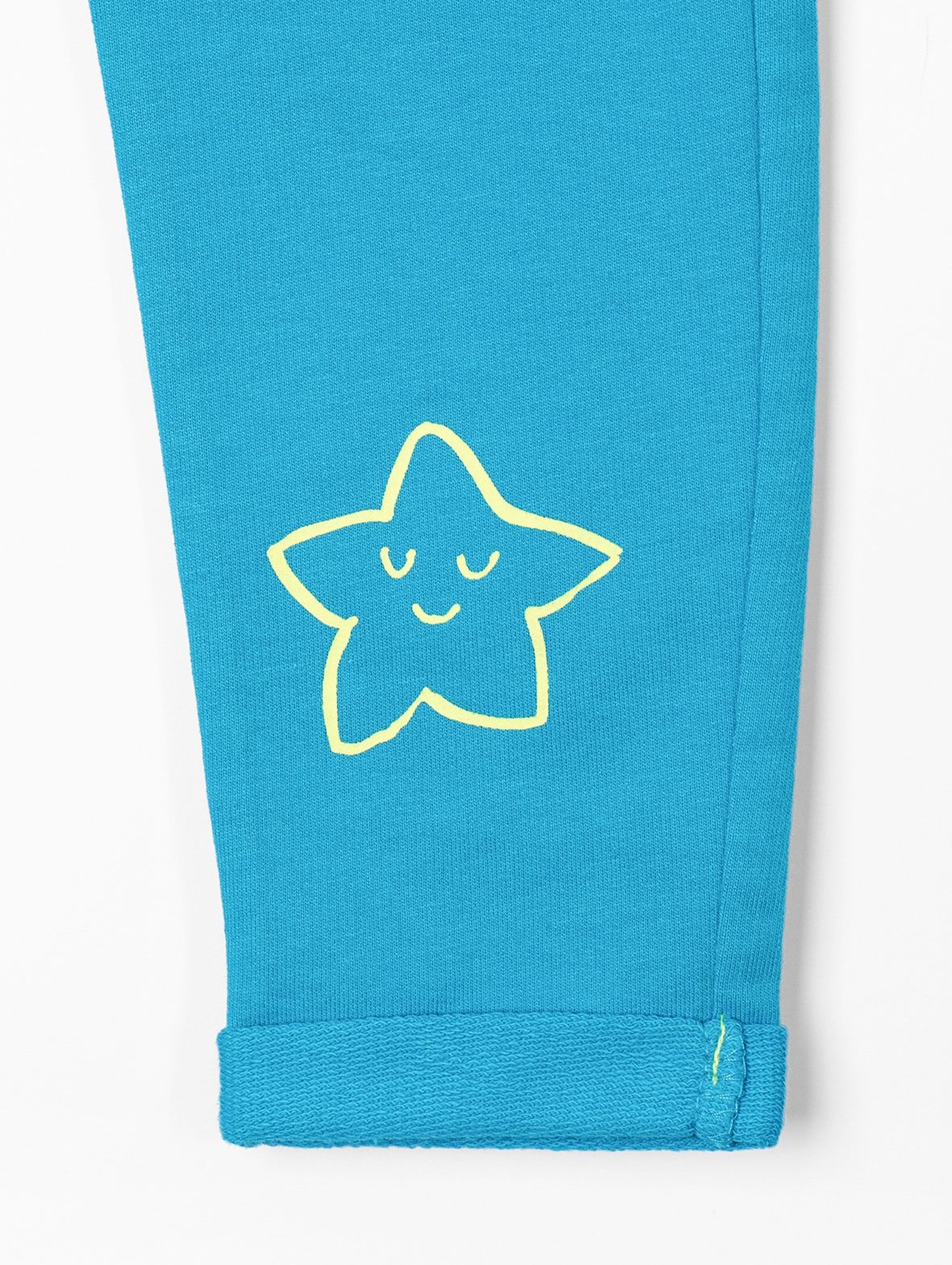 Spodnie niemowlęce z gwiazdką- niebieskie