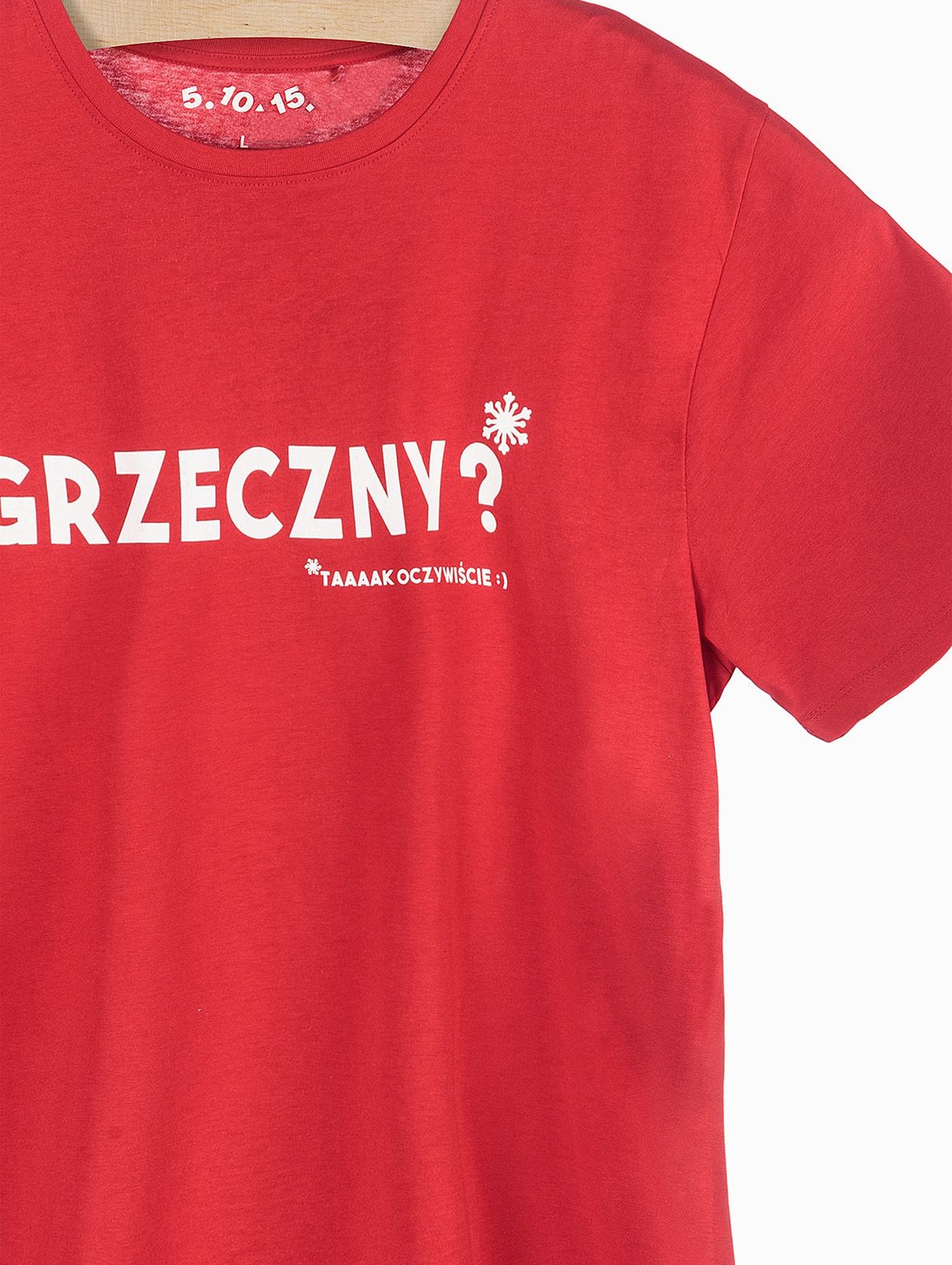 T-shirt męski z polskimi napisami-czarwony