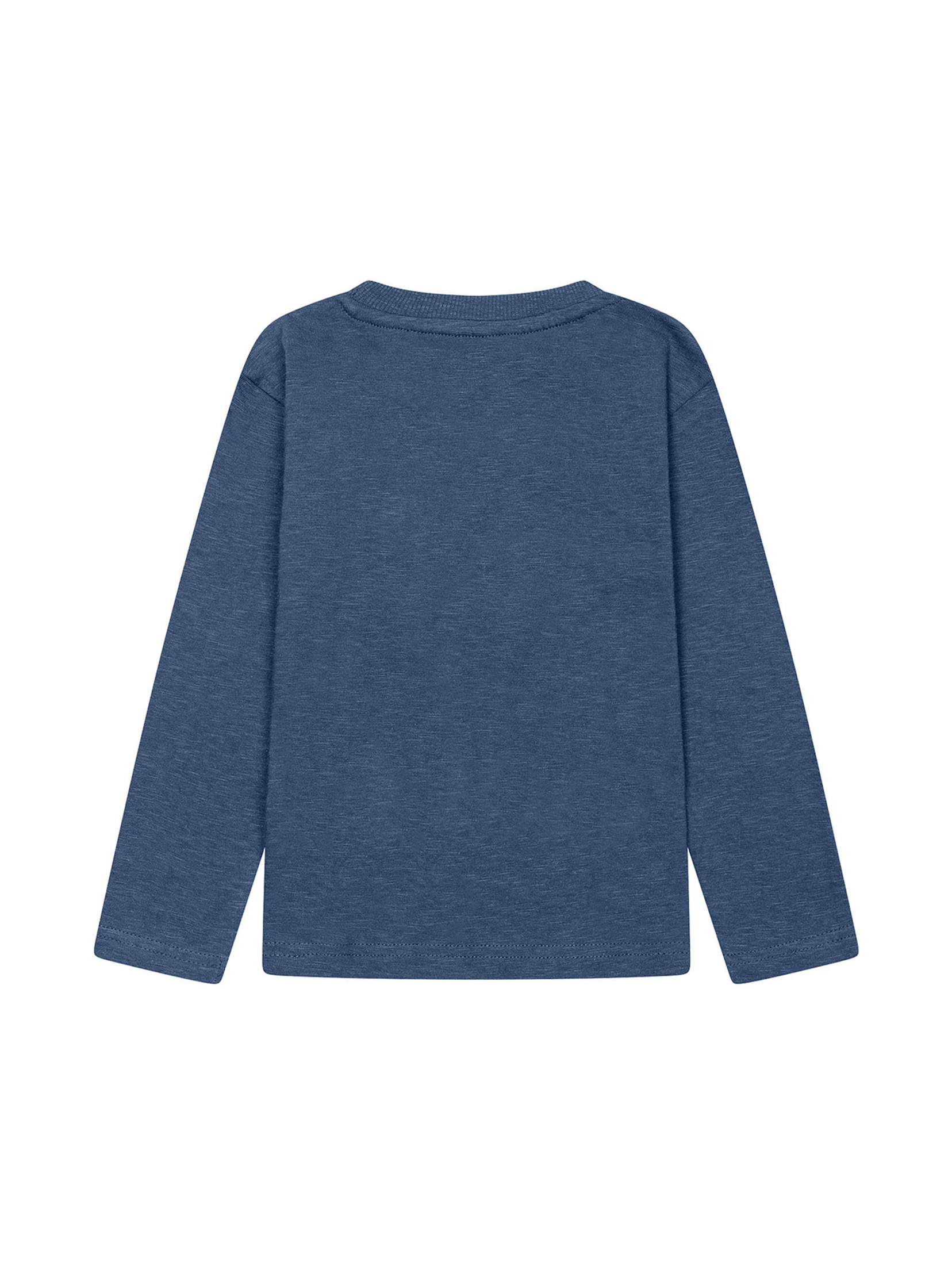 Niebieska bluzka chłopięca bawełniana z długim rękawem