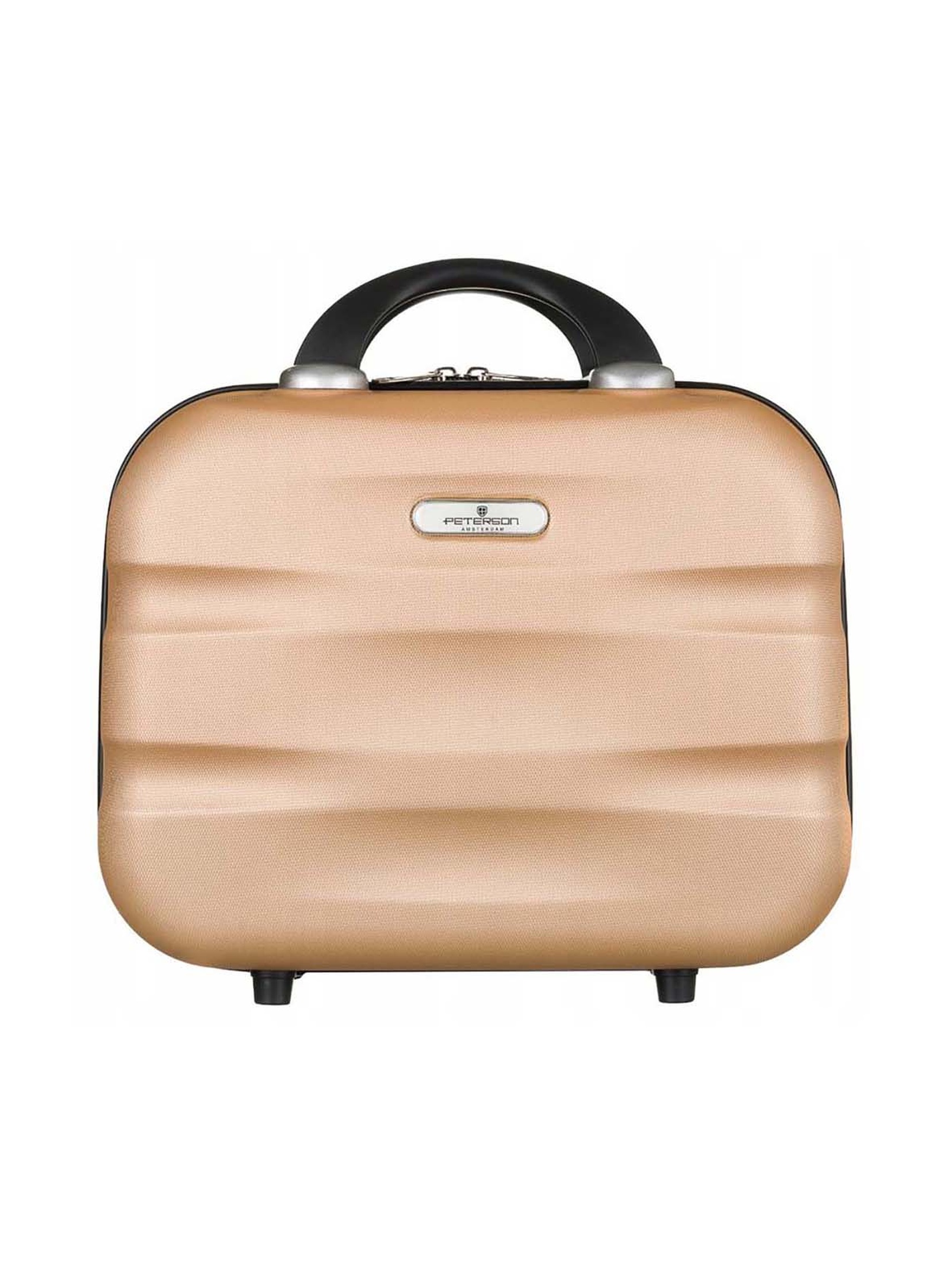 Podróżny kuferek złoty unisex z uchwytem na walizkę - Peterson