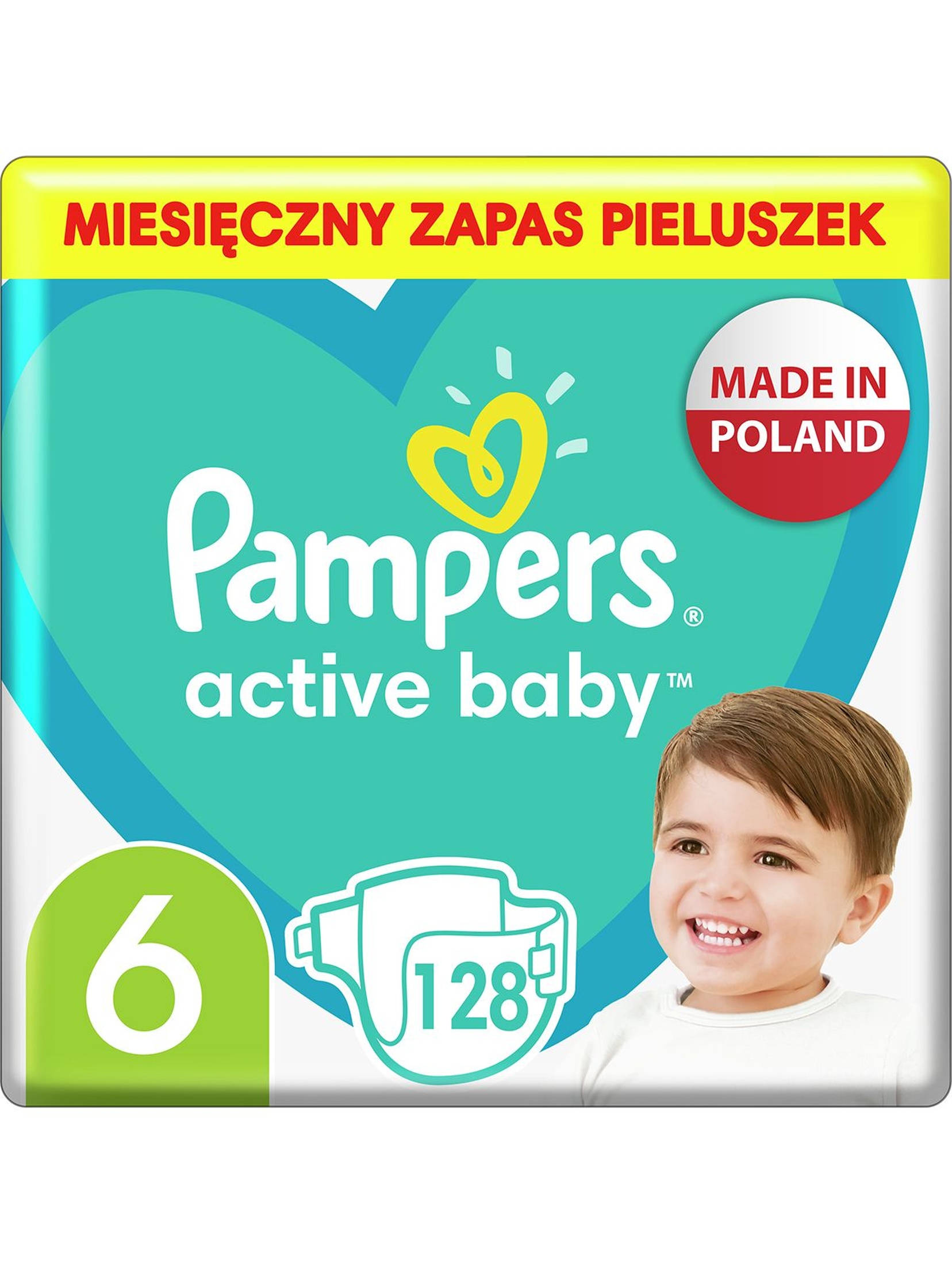 Pampers Active Baby, rozmiar 6, 128 pieluszek, 13-18kg