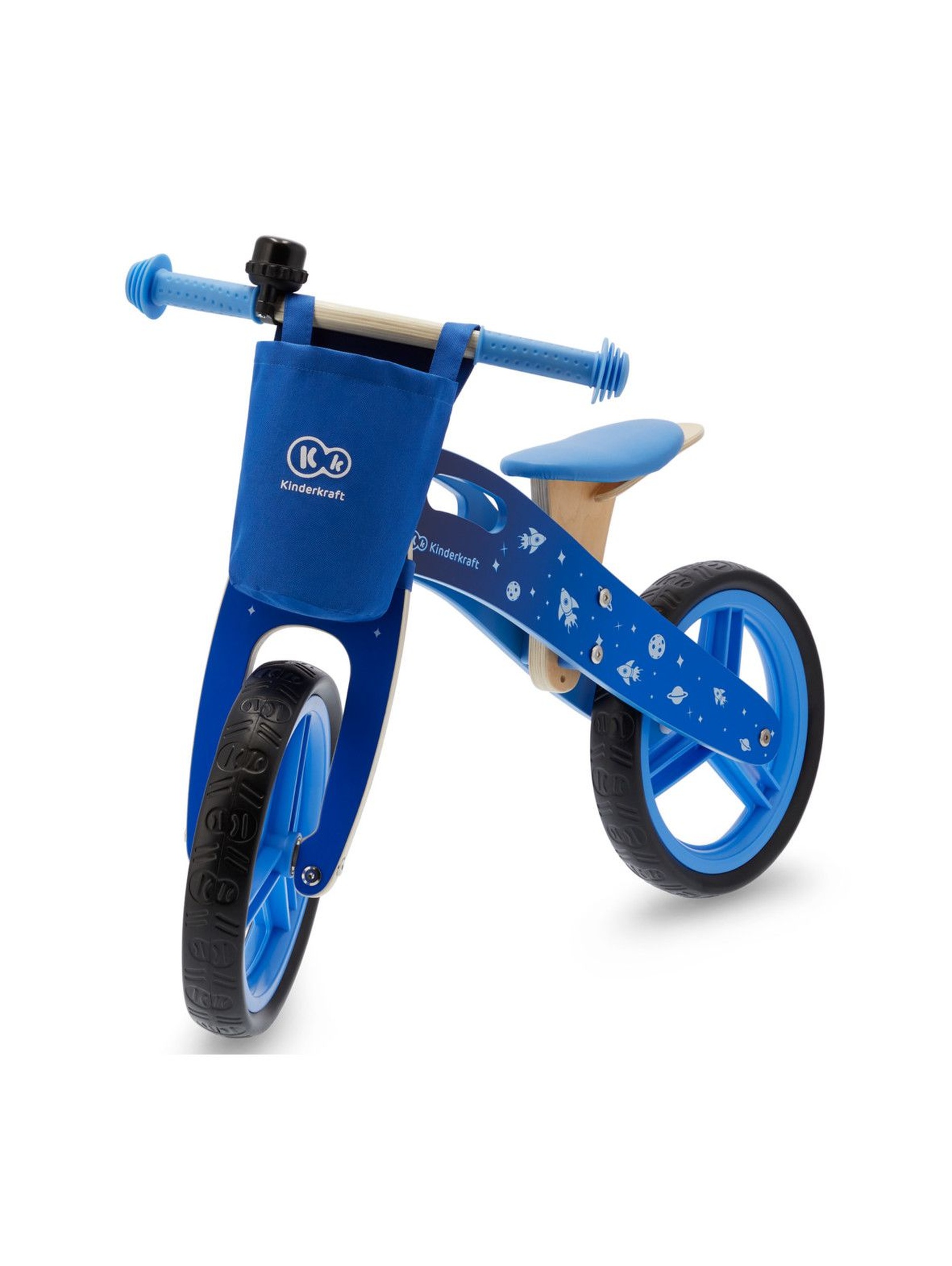 Rowerek biegowy Runner Galaxy niebieski z akcesoriami Kinderkraft