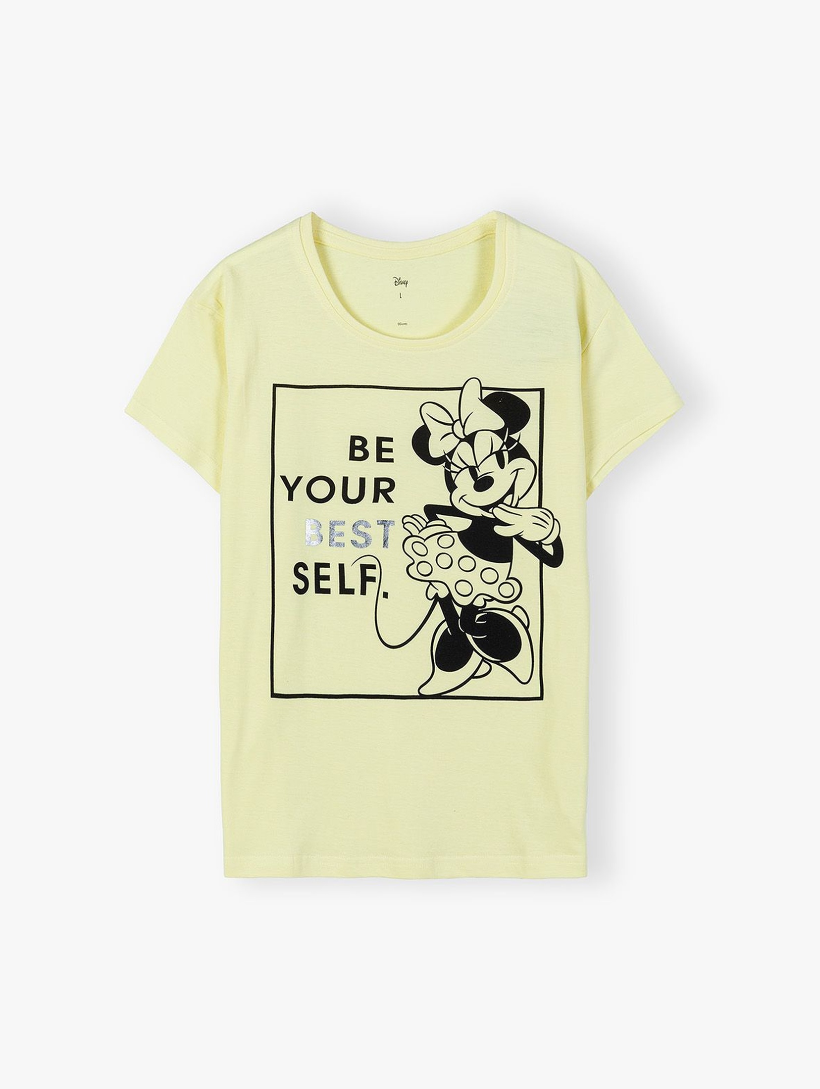 Koszulka damska z krótkim rękawem Mickey - żółta