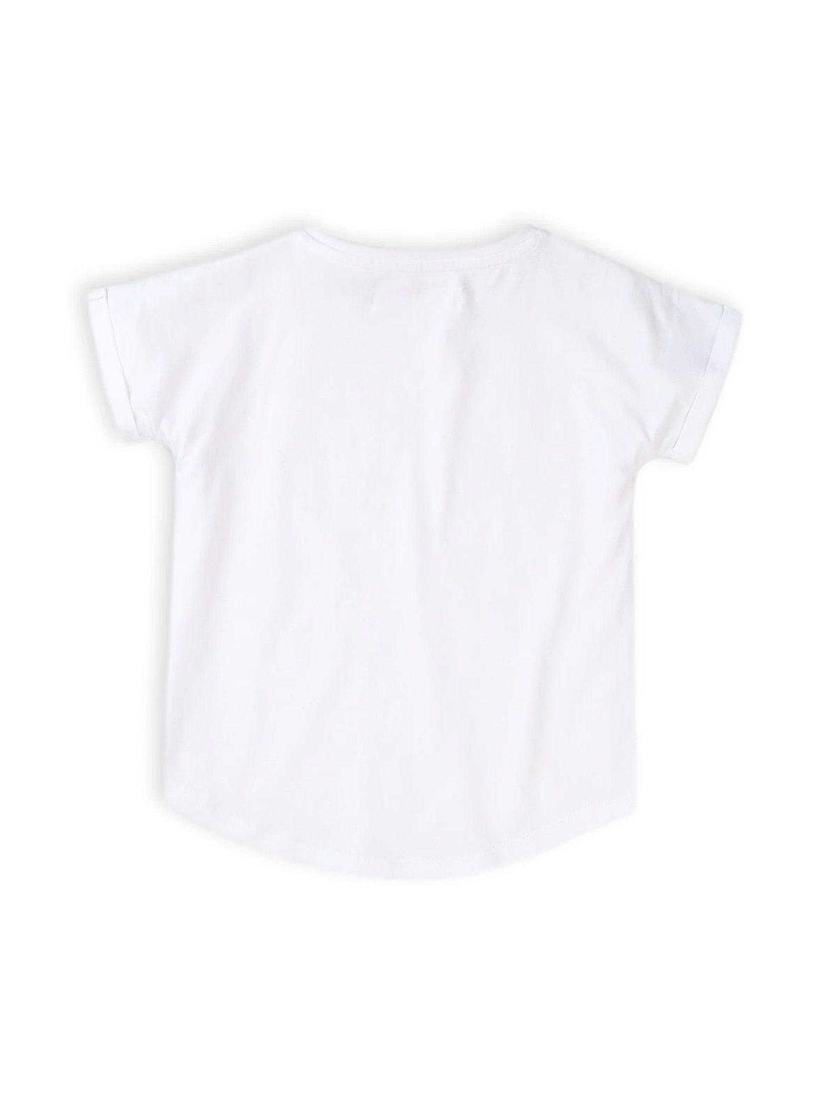 T-shirt dziewczęcy biały z jednorożcem