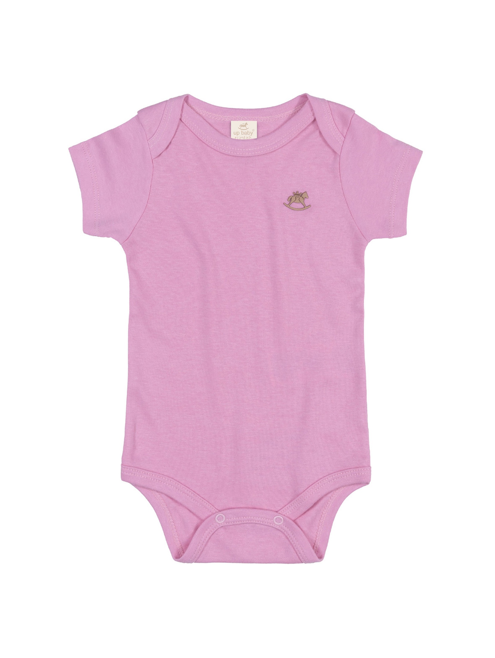Gładkie bawełniane body dla niemowlaka - różowe
