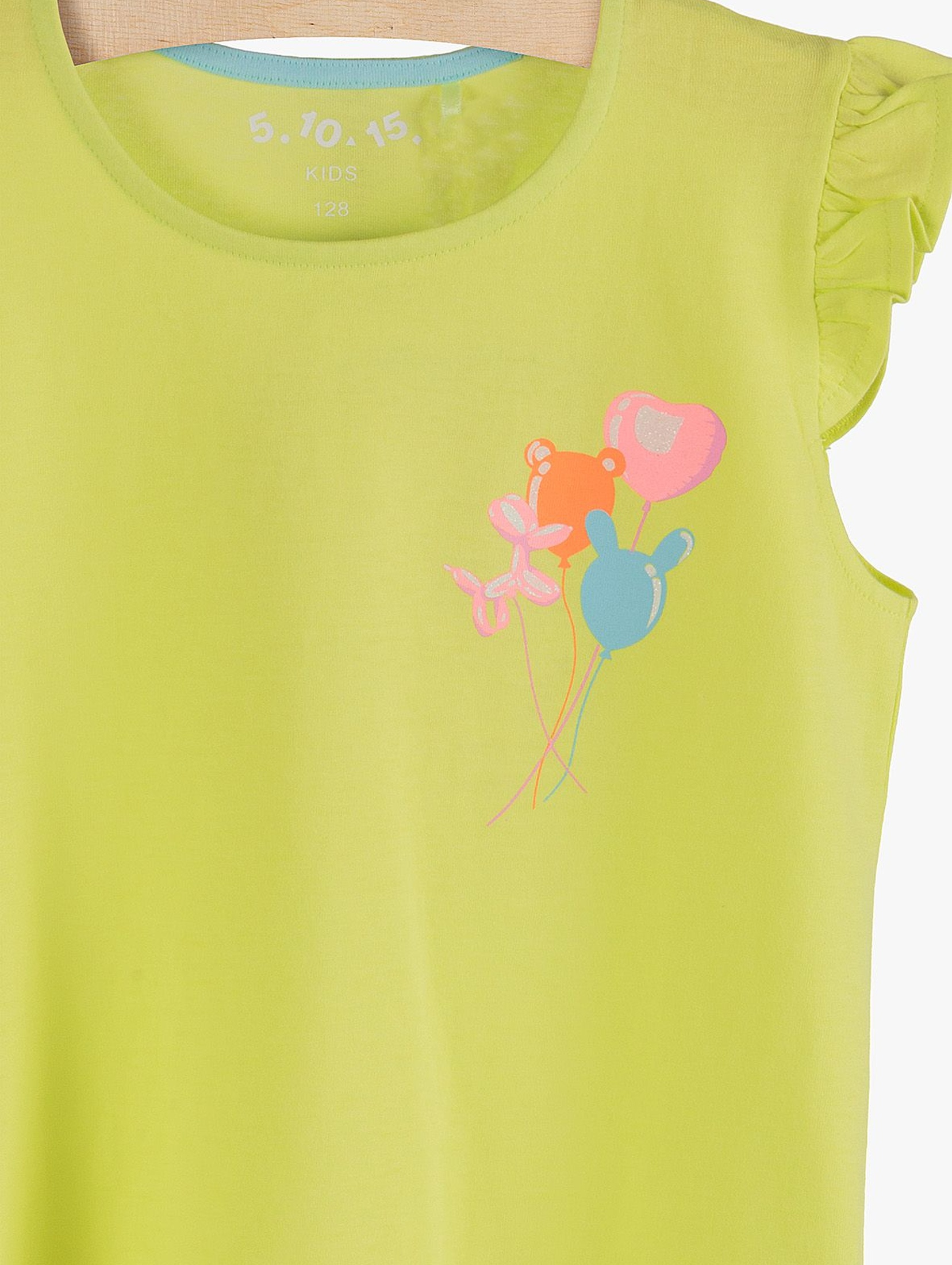 Bawełniany t-shirt dla dziewczynki- kolorowy nadruk