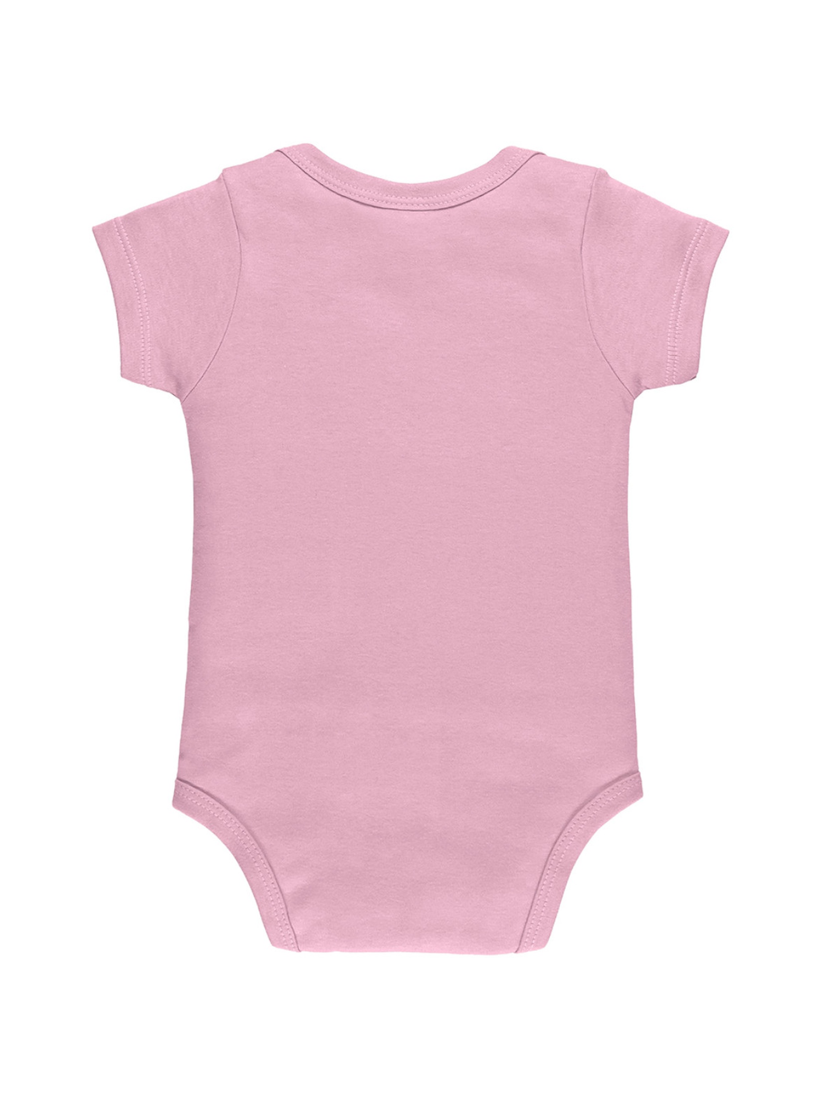 Różowe bawełniany body niemowlęce z krótkim rękawem