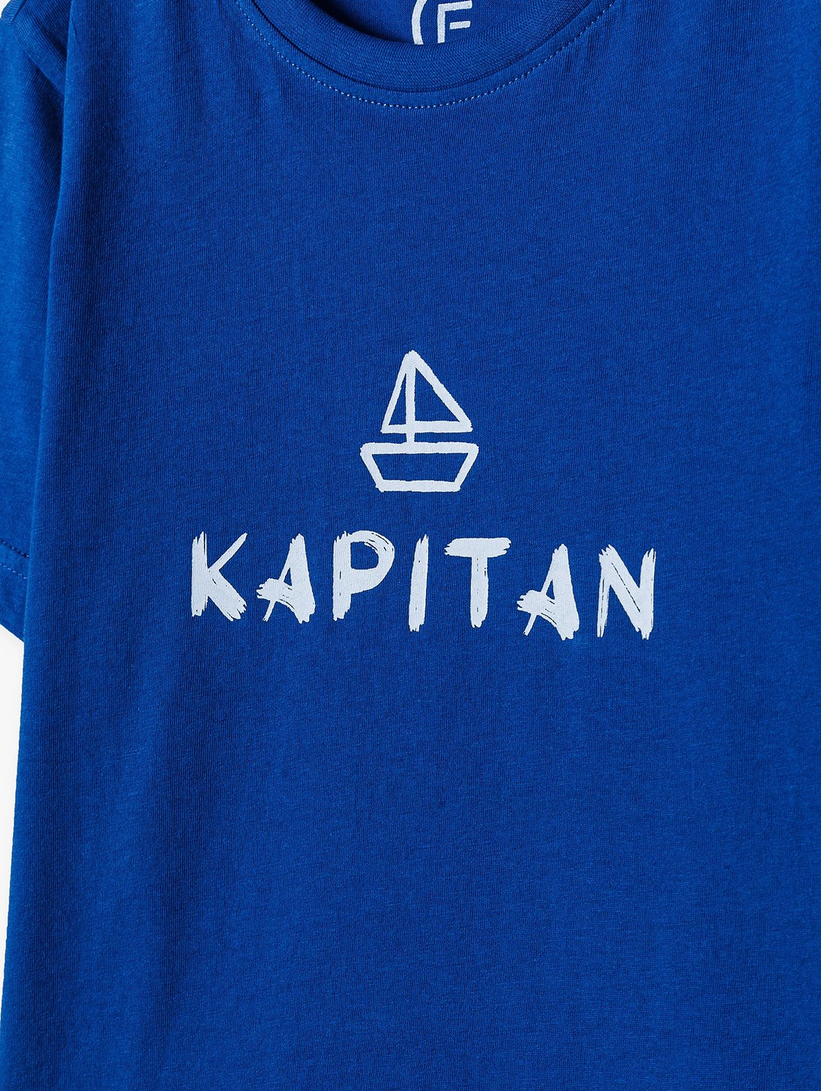 Bawełniany t-shirt chłopięcy z nadrukiem - KAPITAN
