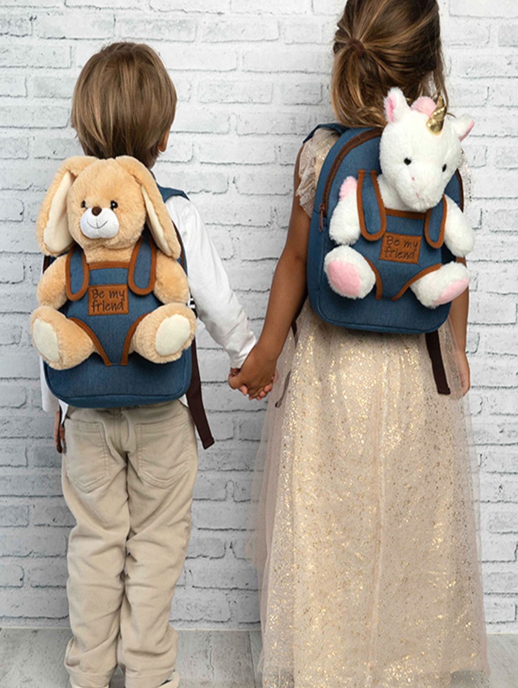Plecak Denim z przytulanką - Tiara Unicorn wiek 2+