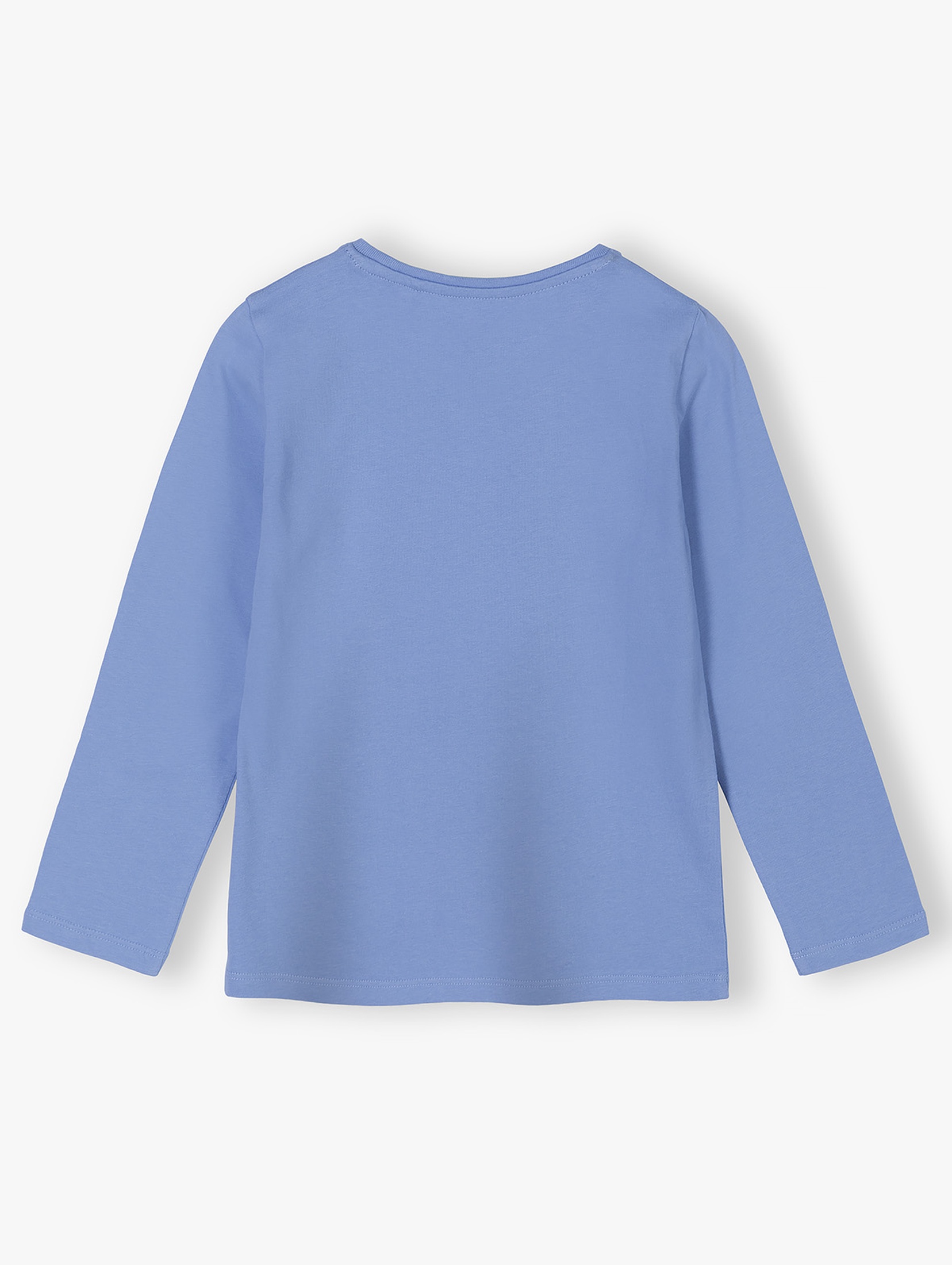 Niebieska dzianinowa bluzka dla dziewczynki - długi rękaw
