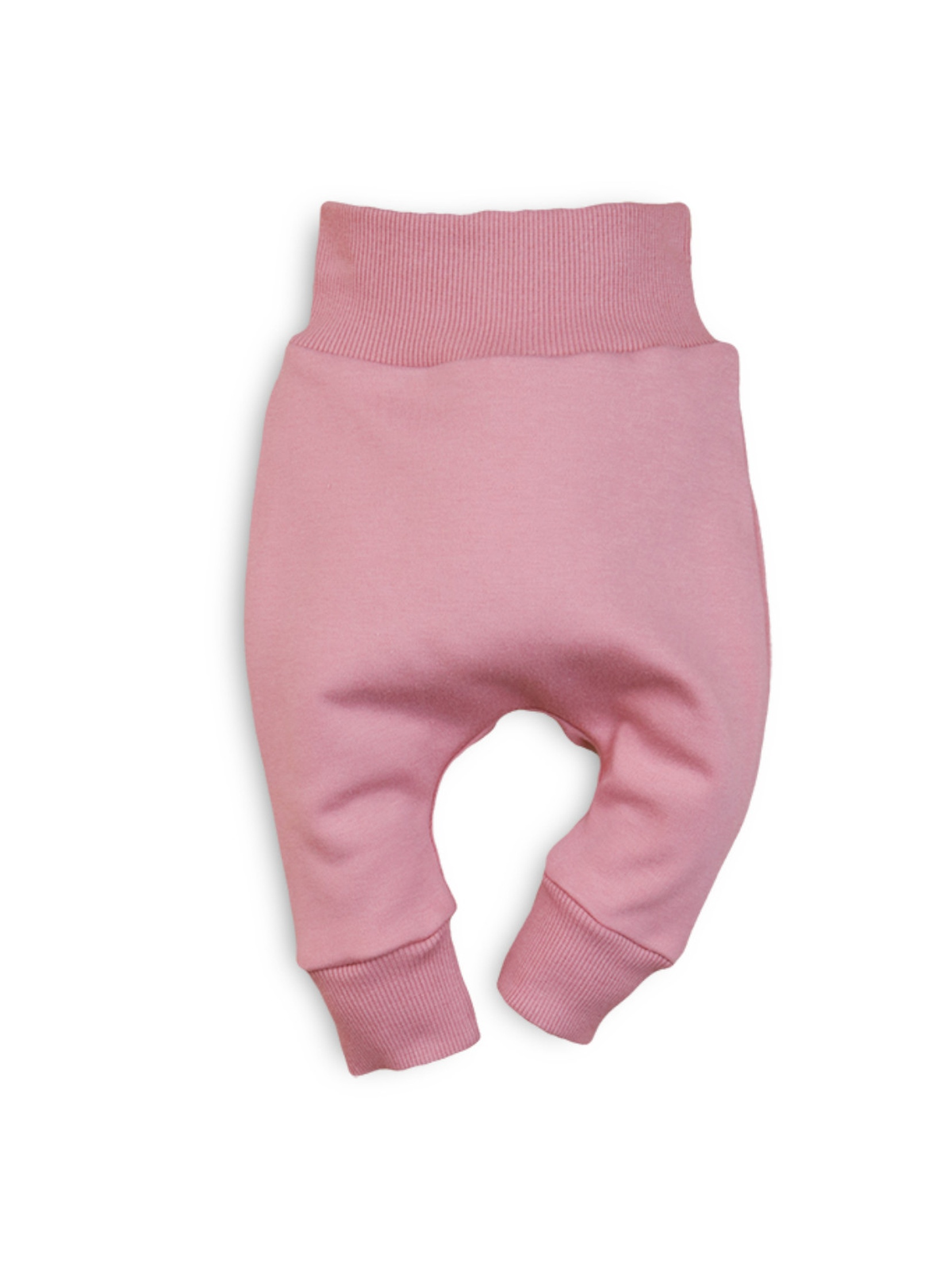 Spodnie niemowlęce z bawełny organicznej dla dziewczynki różowe 6M43A8