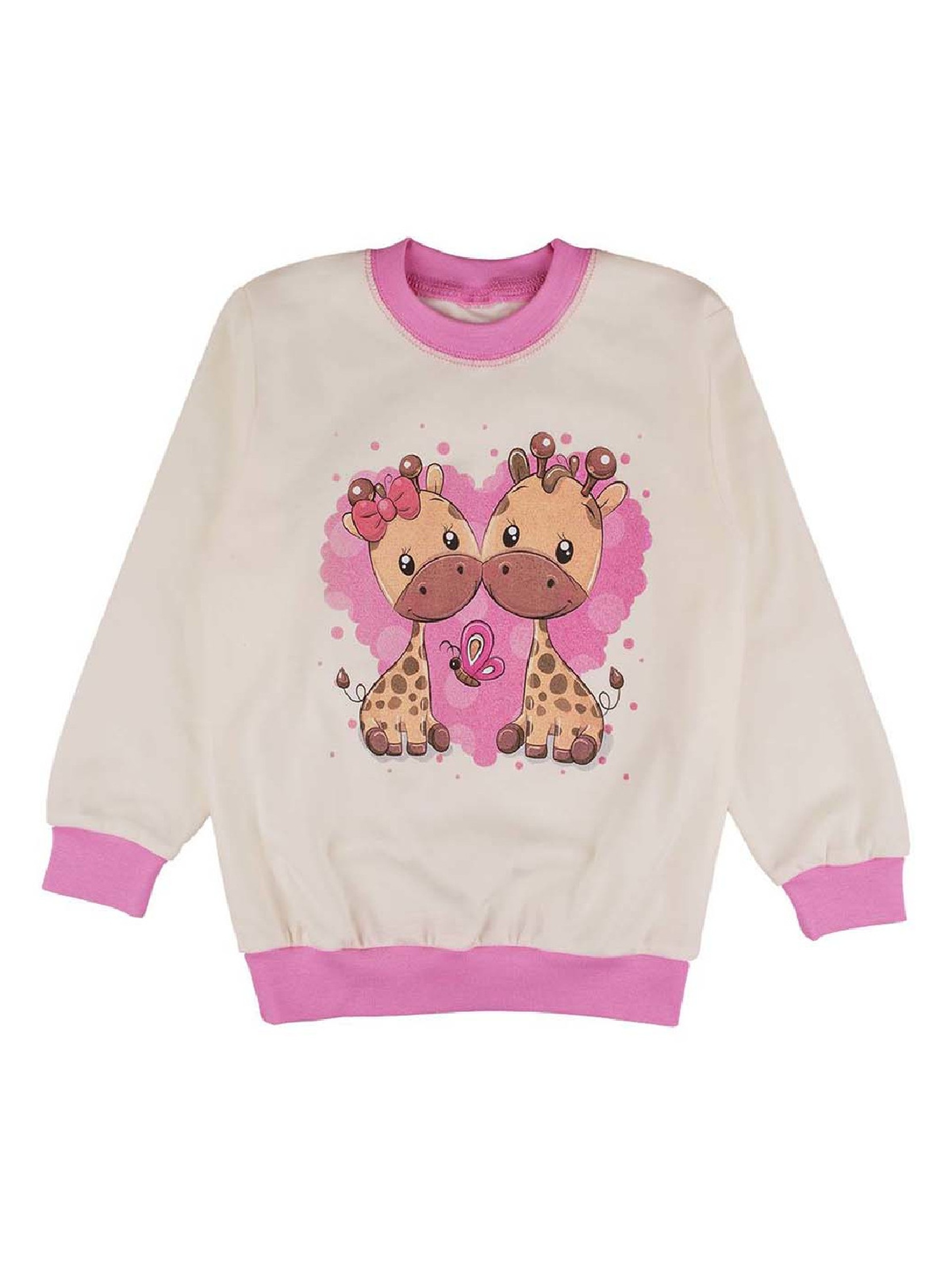 Ciepła dziewczęca piżama różowa Tup Tup- żyrafy
