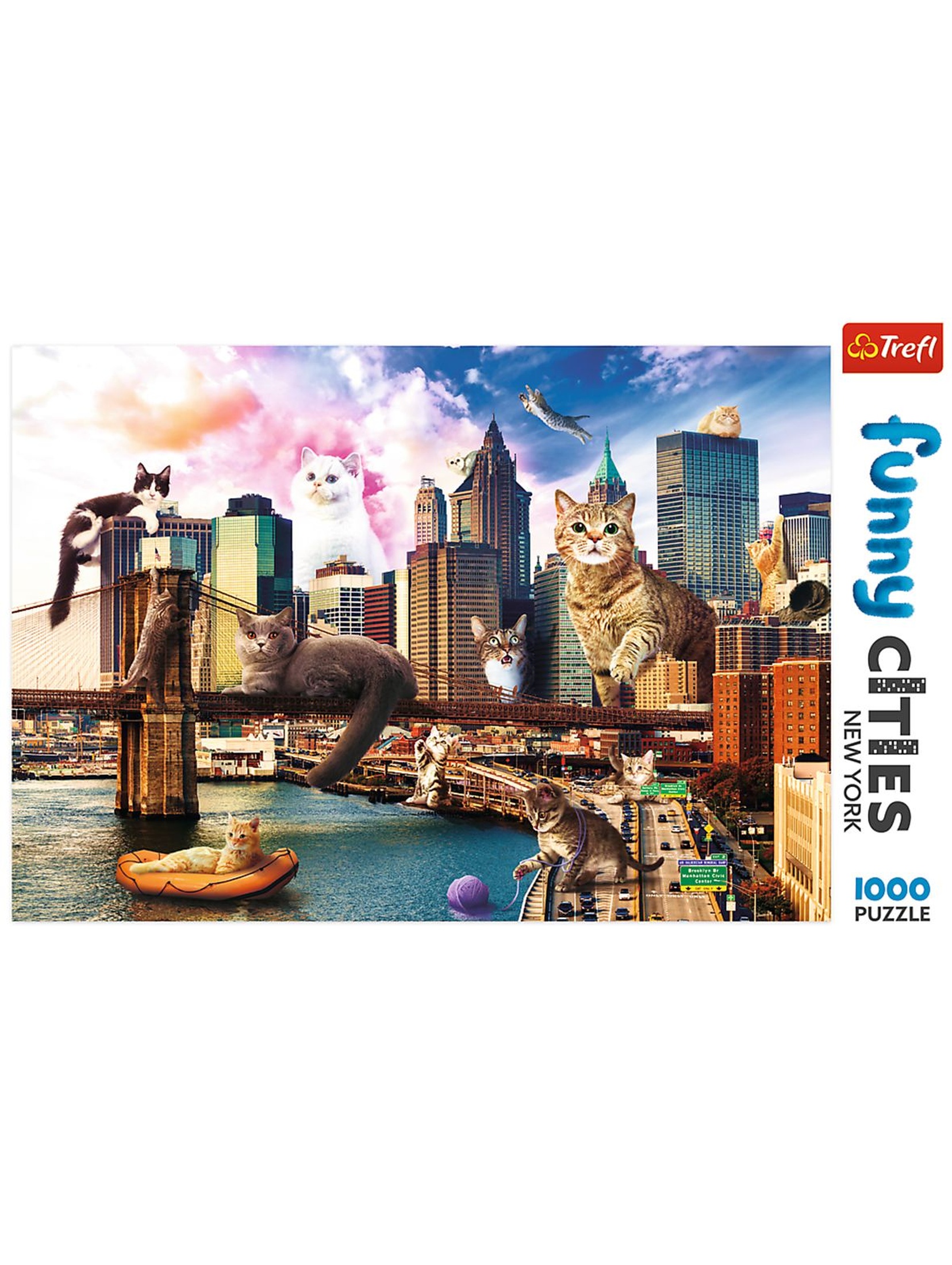 Puzzle  Funny Cities - Koty w Nowym Jorku - 1000 elementów