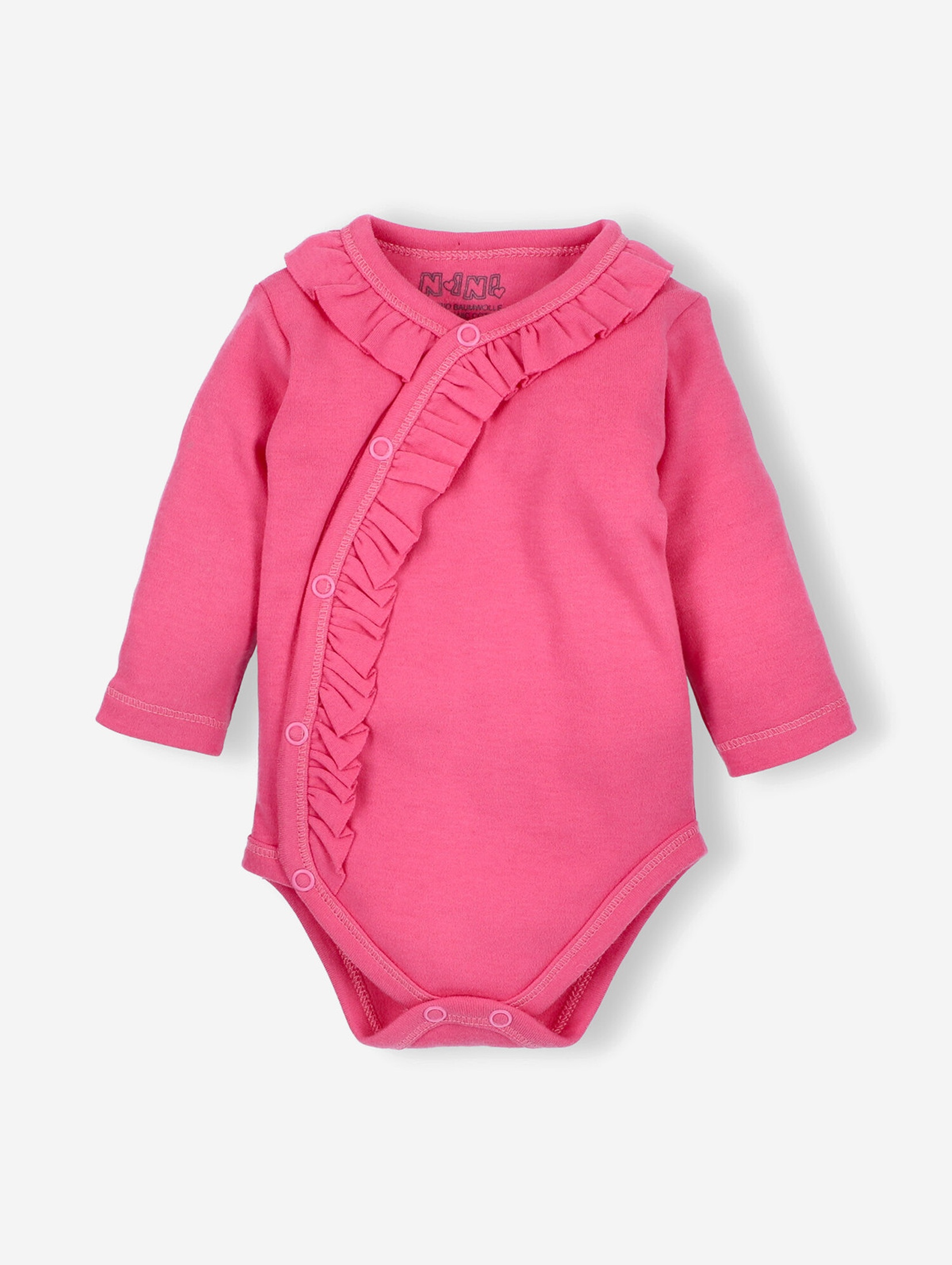 Body niemowlęce z bawełny organicznej dla dziewczynki - różowe - Nini