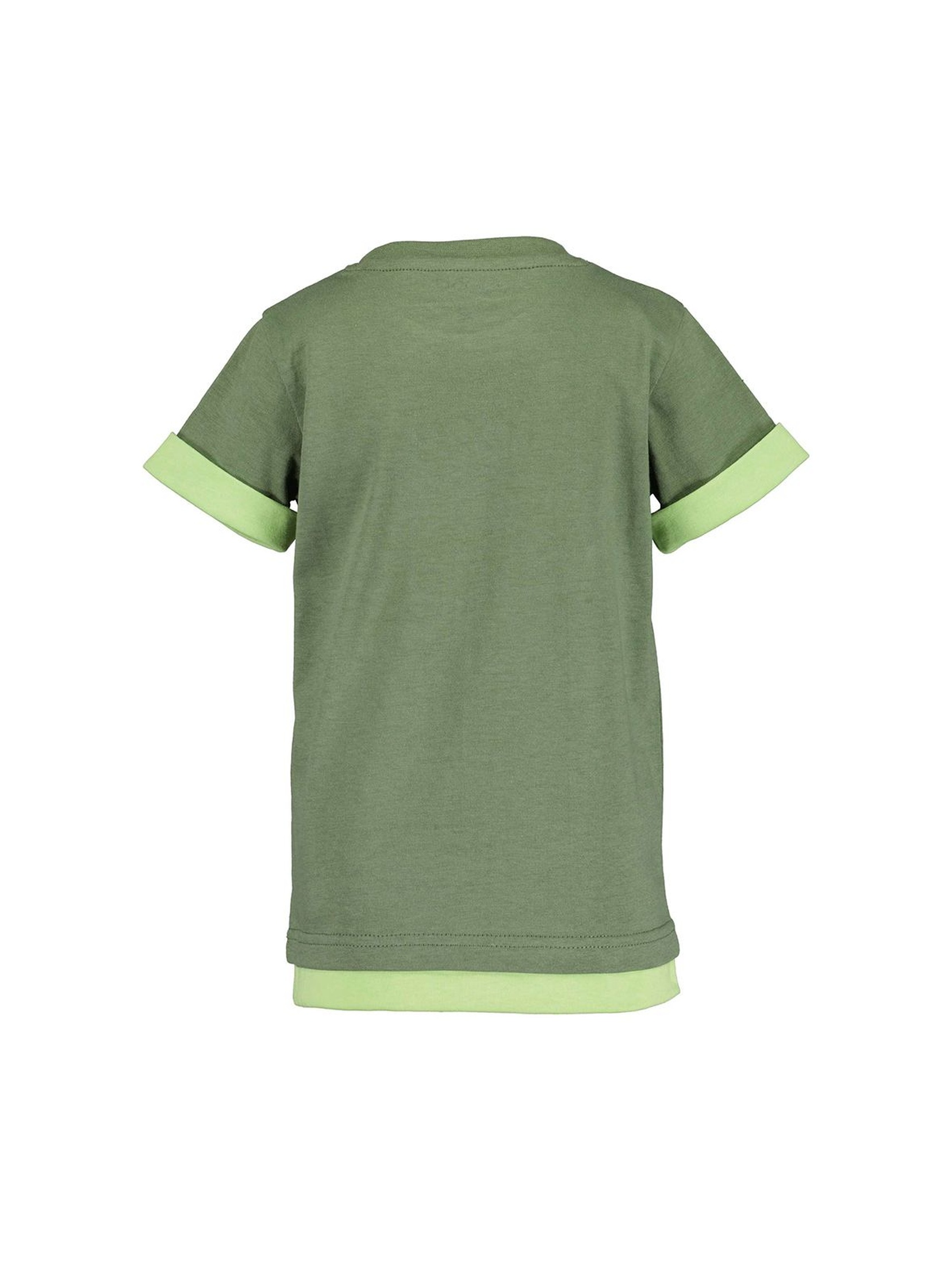 T-shirt chłopięcy z miękkim nadrukiem - zielony