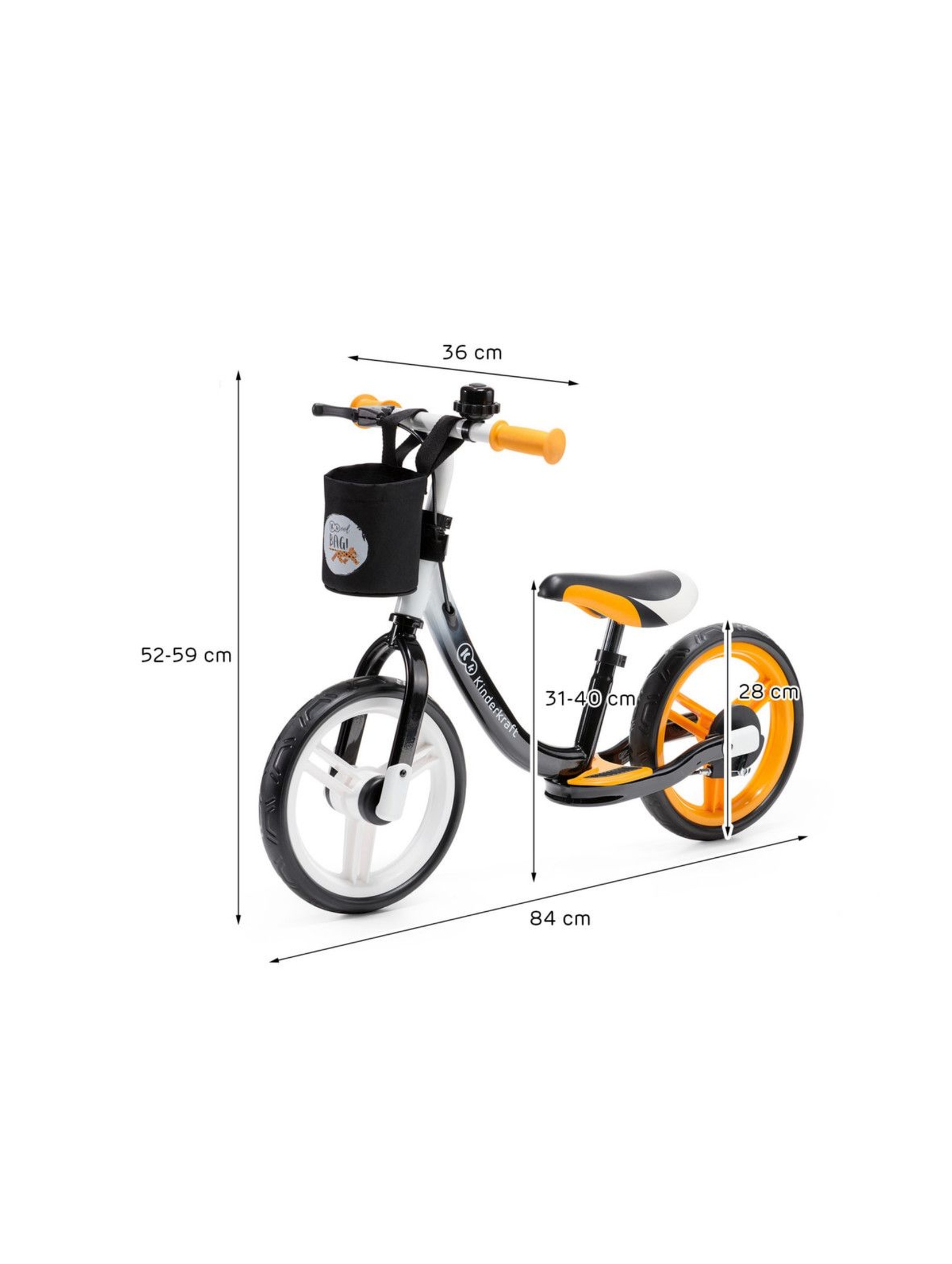 Rowerek biegowy Space pomarańczowy Kinderkraft