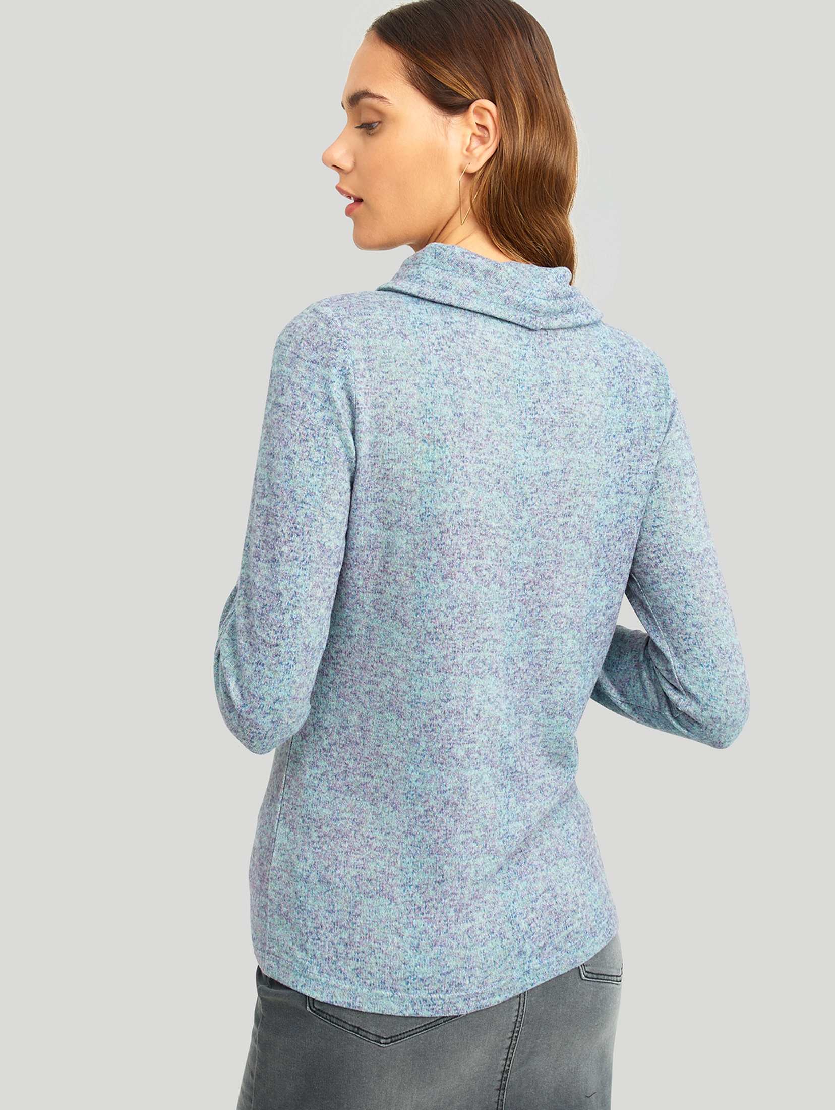 Nierozpinany sweter damski niebieski