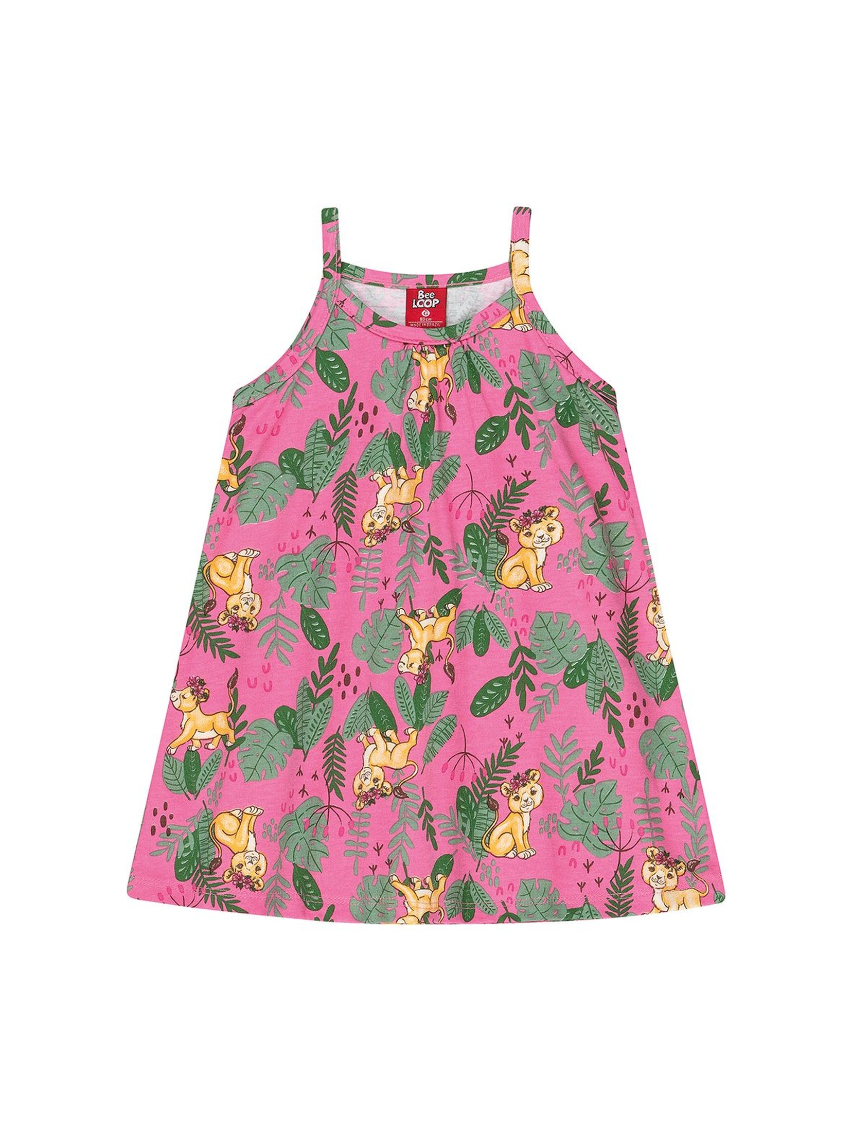 Bawełniana sukienka Safari z cienkimi ramiączkami - różowa