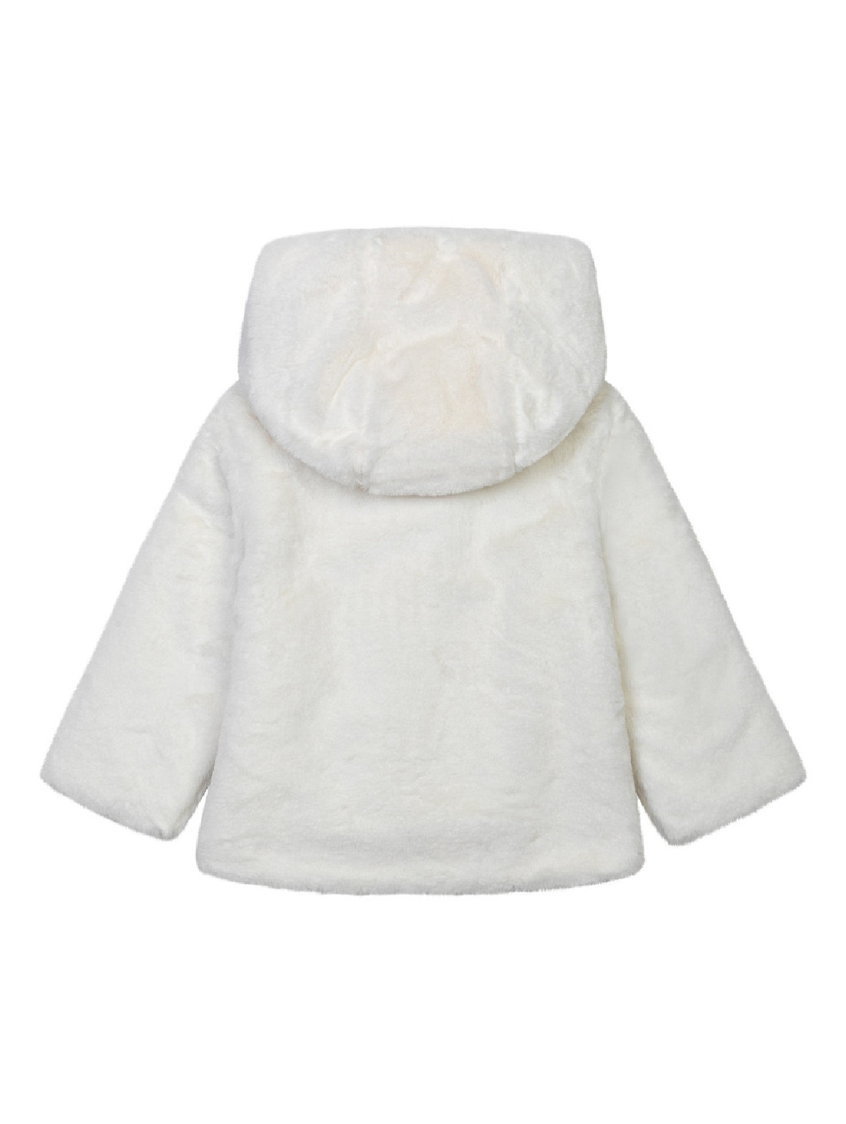 Ocieplany płaszcz niemowlęcy z kapturem - biały