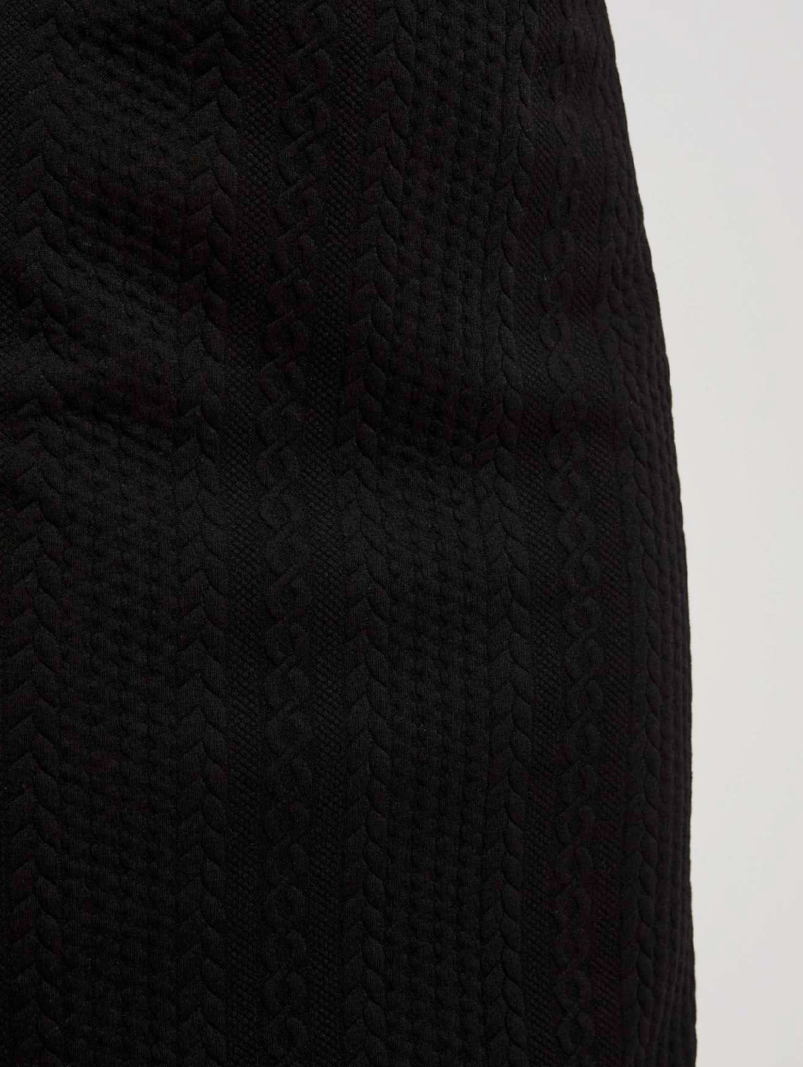 Czarna żakardowa spódnica damska ołówkowa
