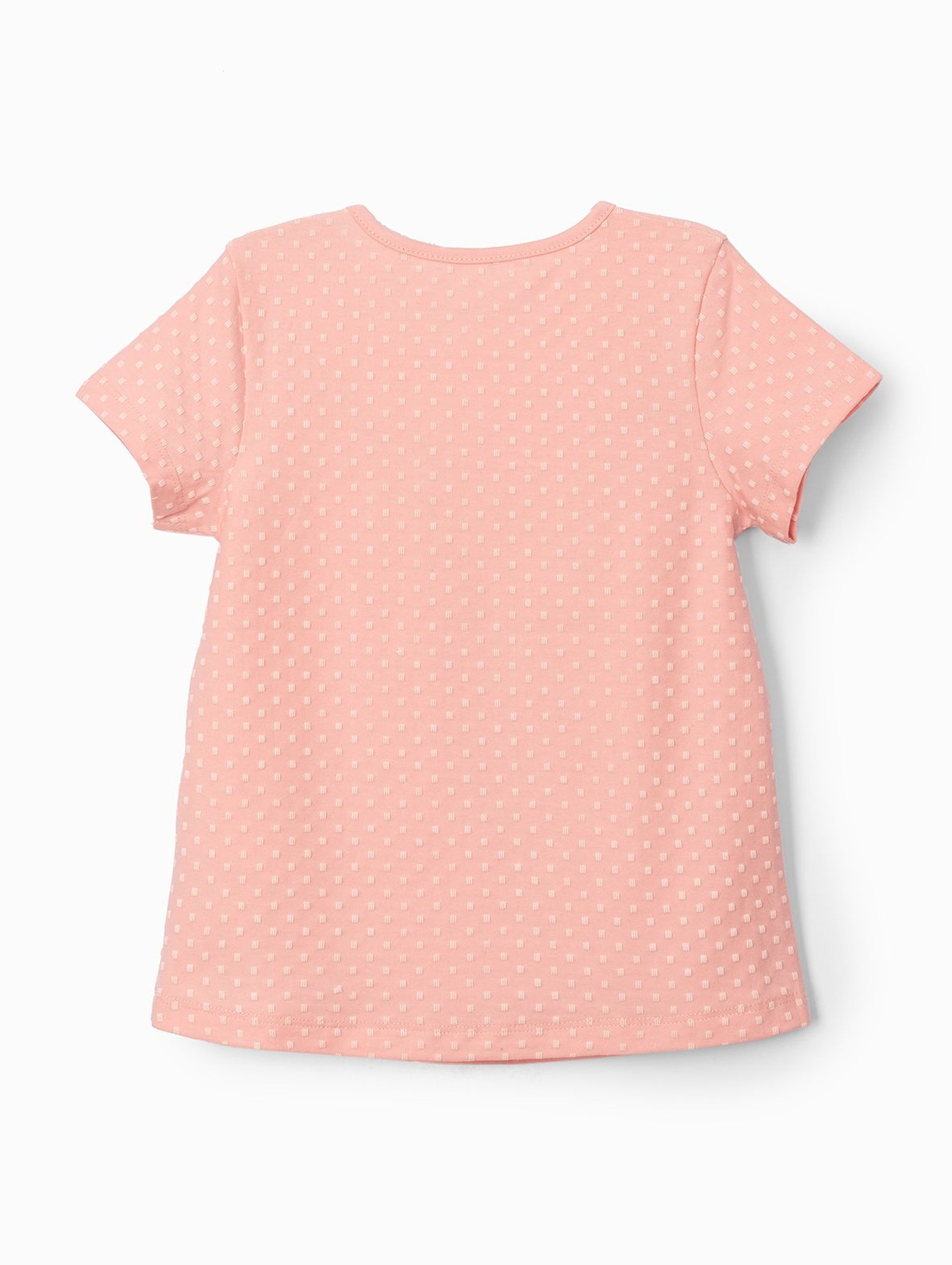 T-shirt dziewczęcy - różowy z delikatnym nadrukiem
