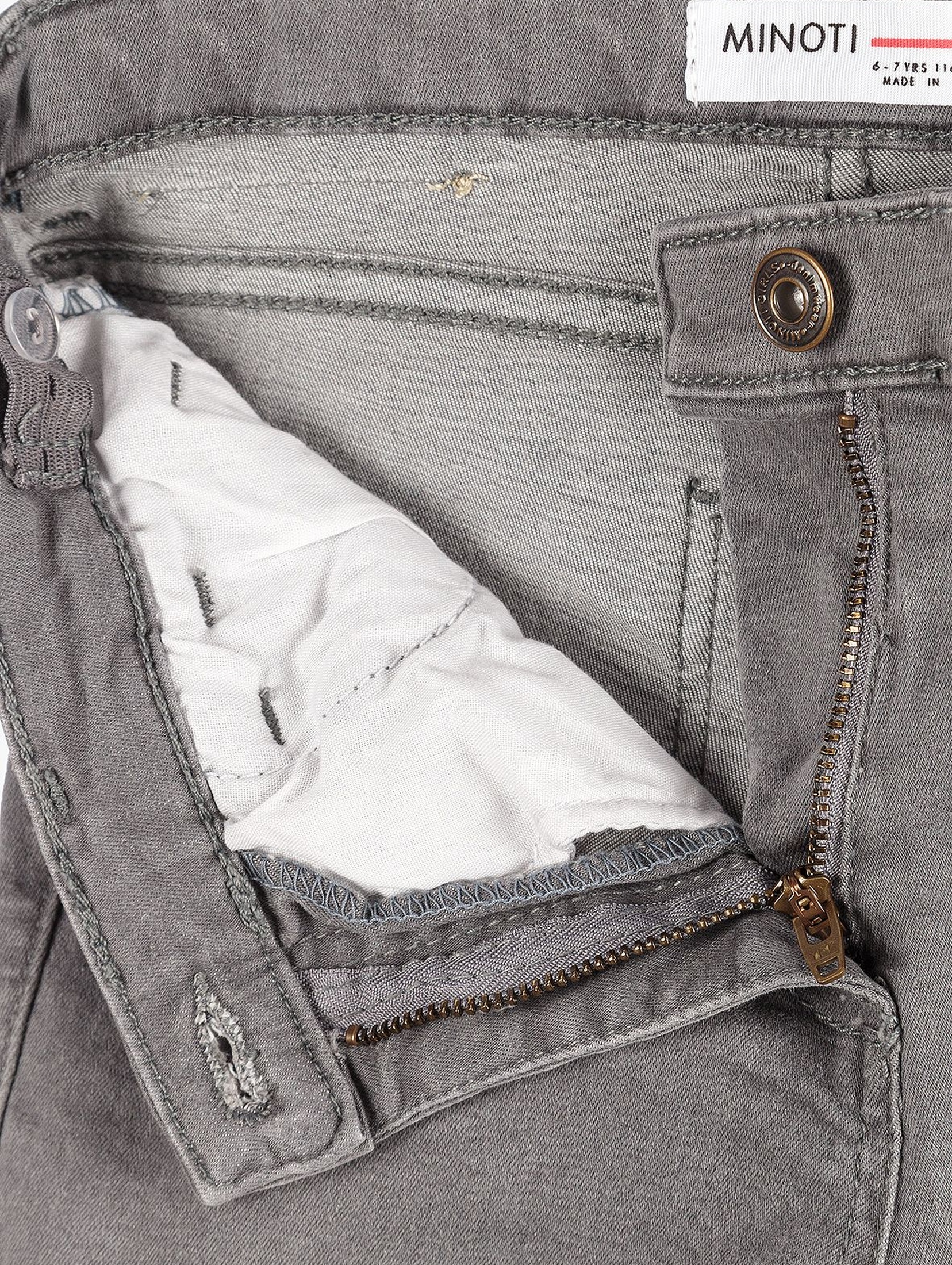 Jeansowe spodnie dla dziewczynki- szare z kieszeniami