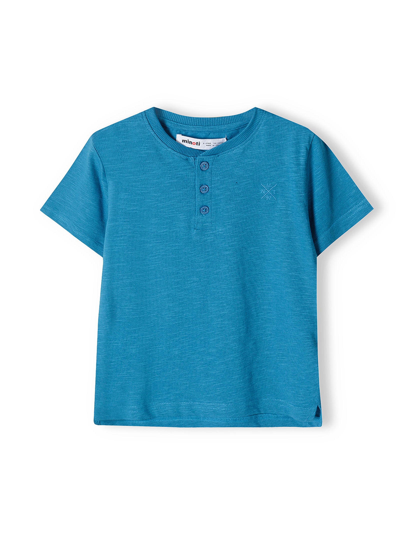 Niebieska koszulka bawełniana chłopięca z ozdobnymi guzikami