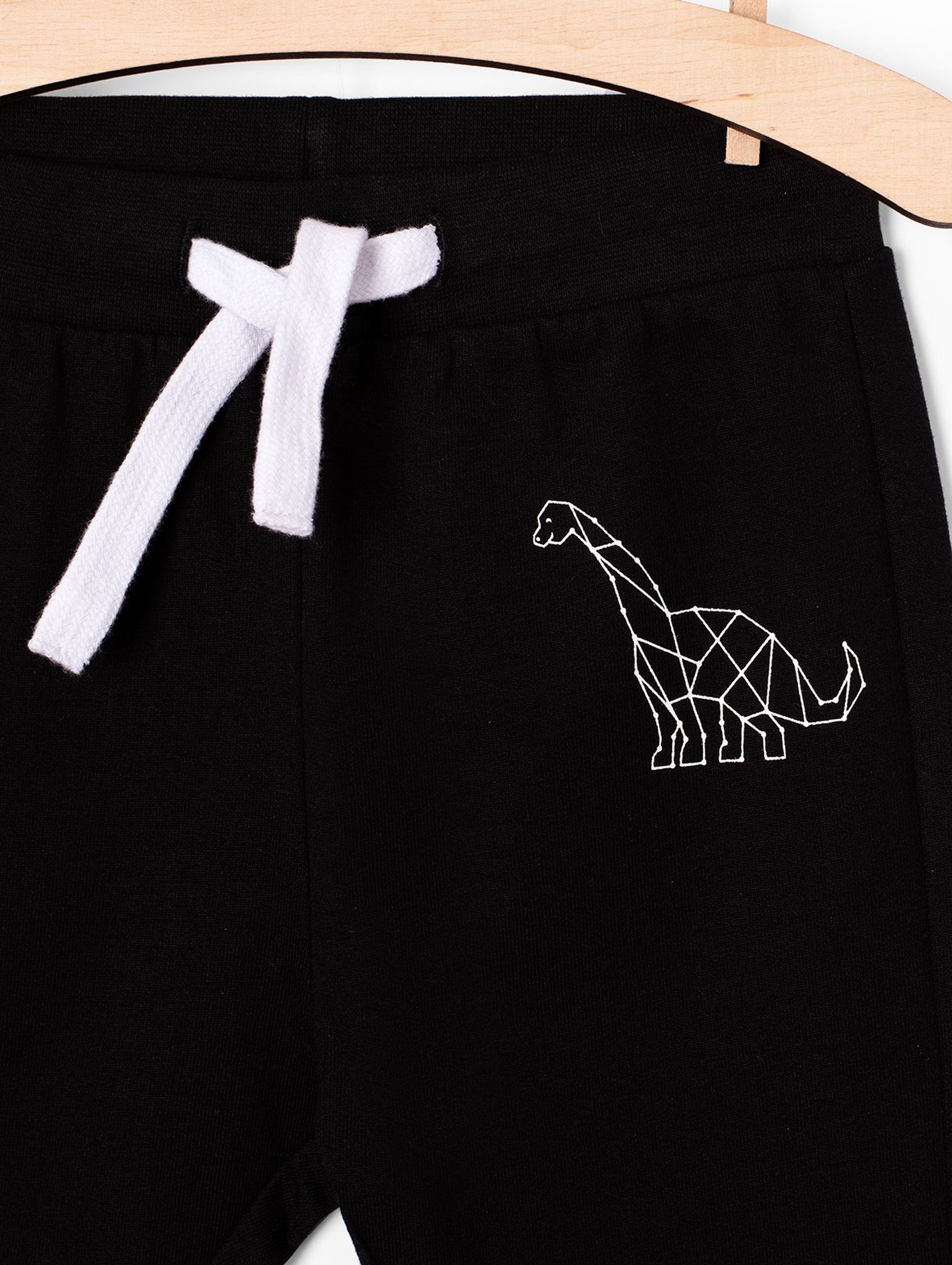 Spodnie dresowe z dinozaurem - czarne