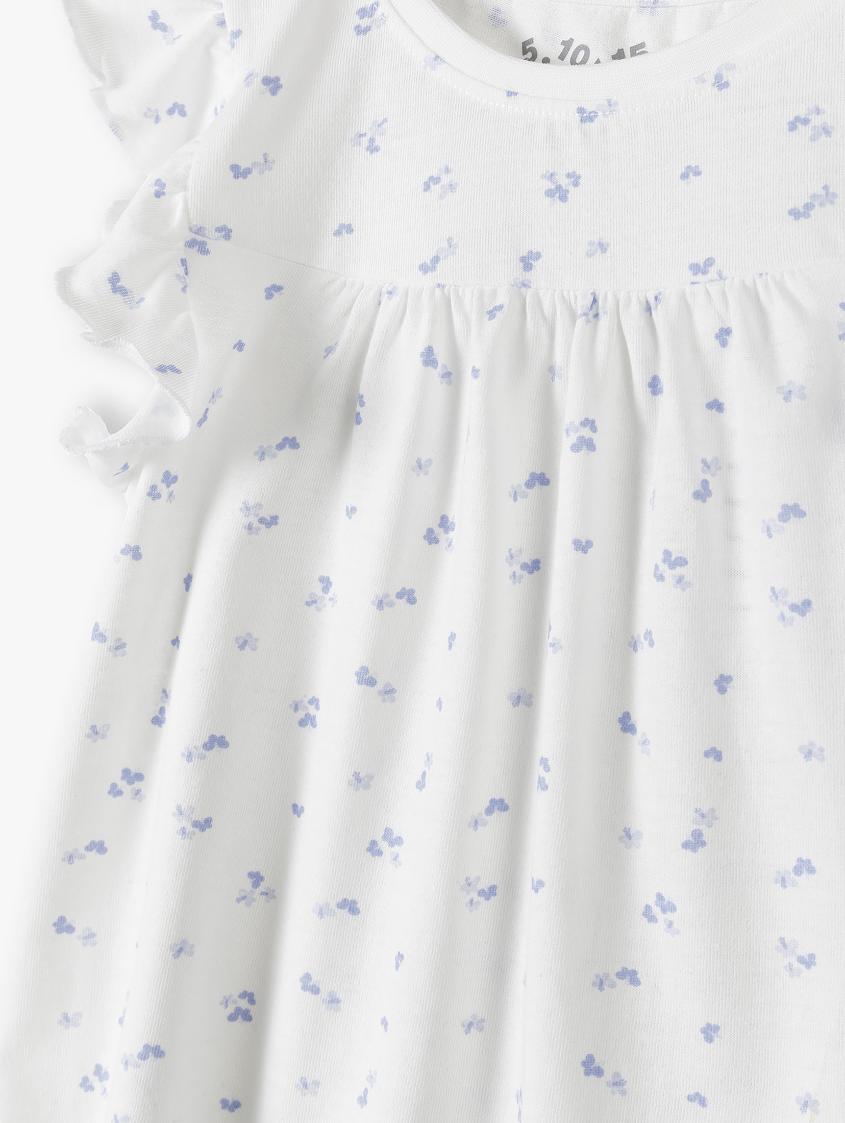 Piżama dziewczęca biała w kwiatki - 5.10.15.
