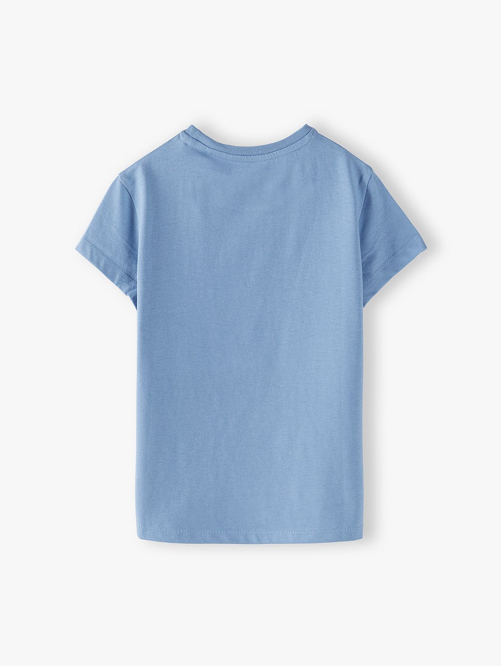 Bawełniany niebieski t-shirt dziewczęcy z napisem Hey You