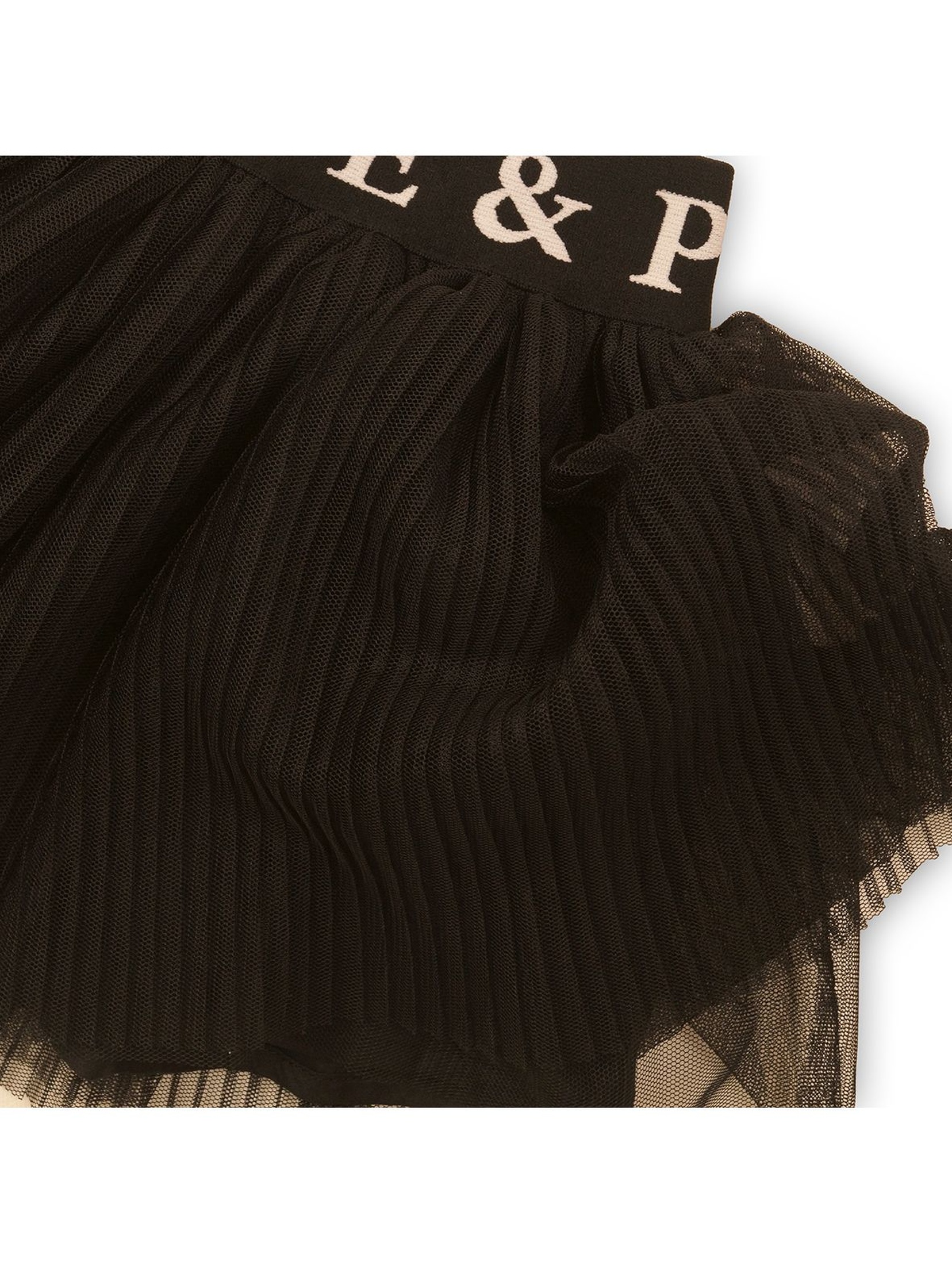 Spódnica czarna plisowana z napisami na gumce