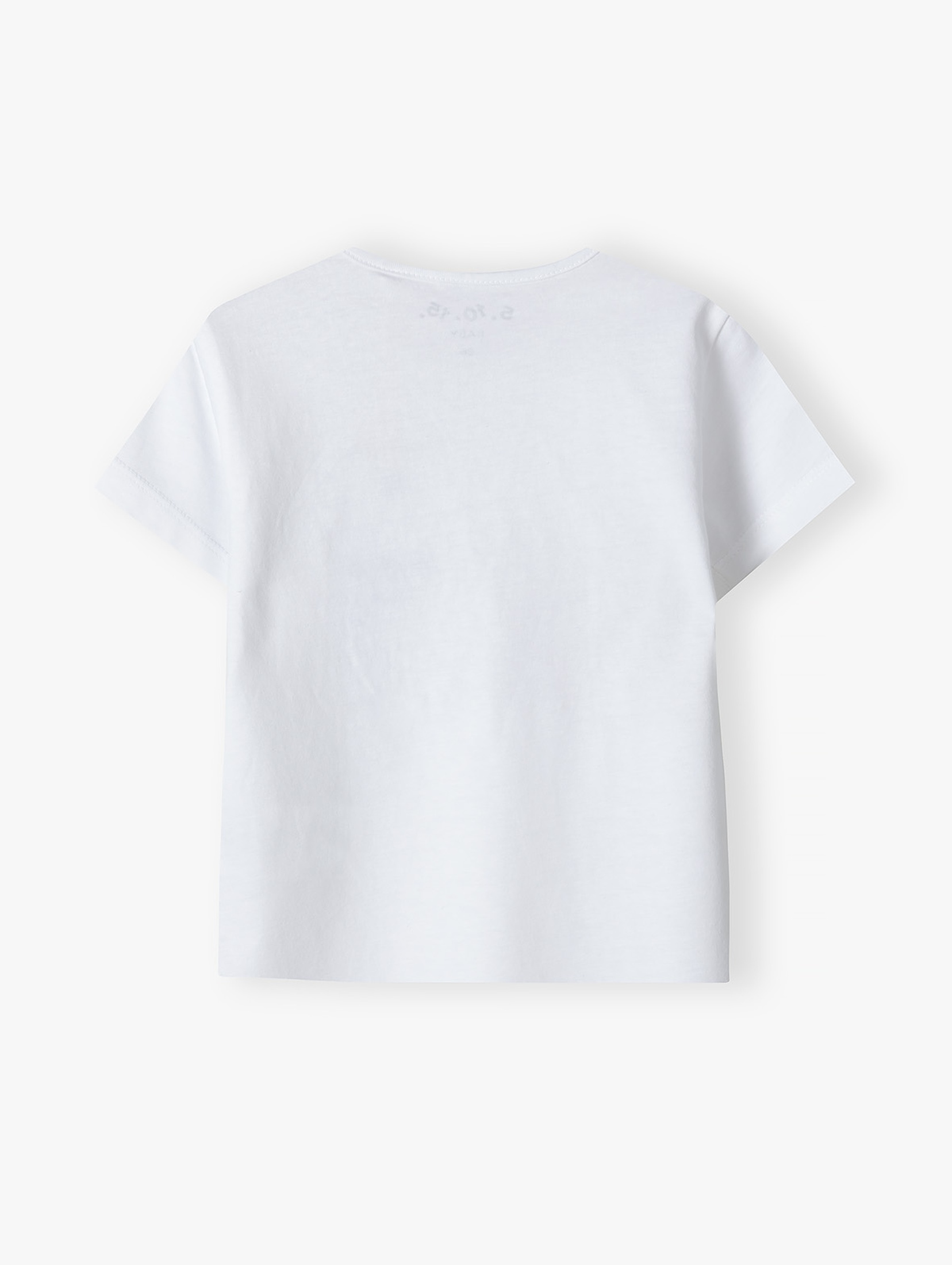 Biały bawełniany t-shirt niemowlęcy z króliczkiem