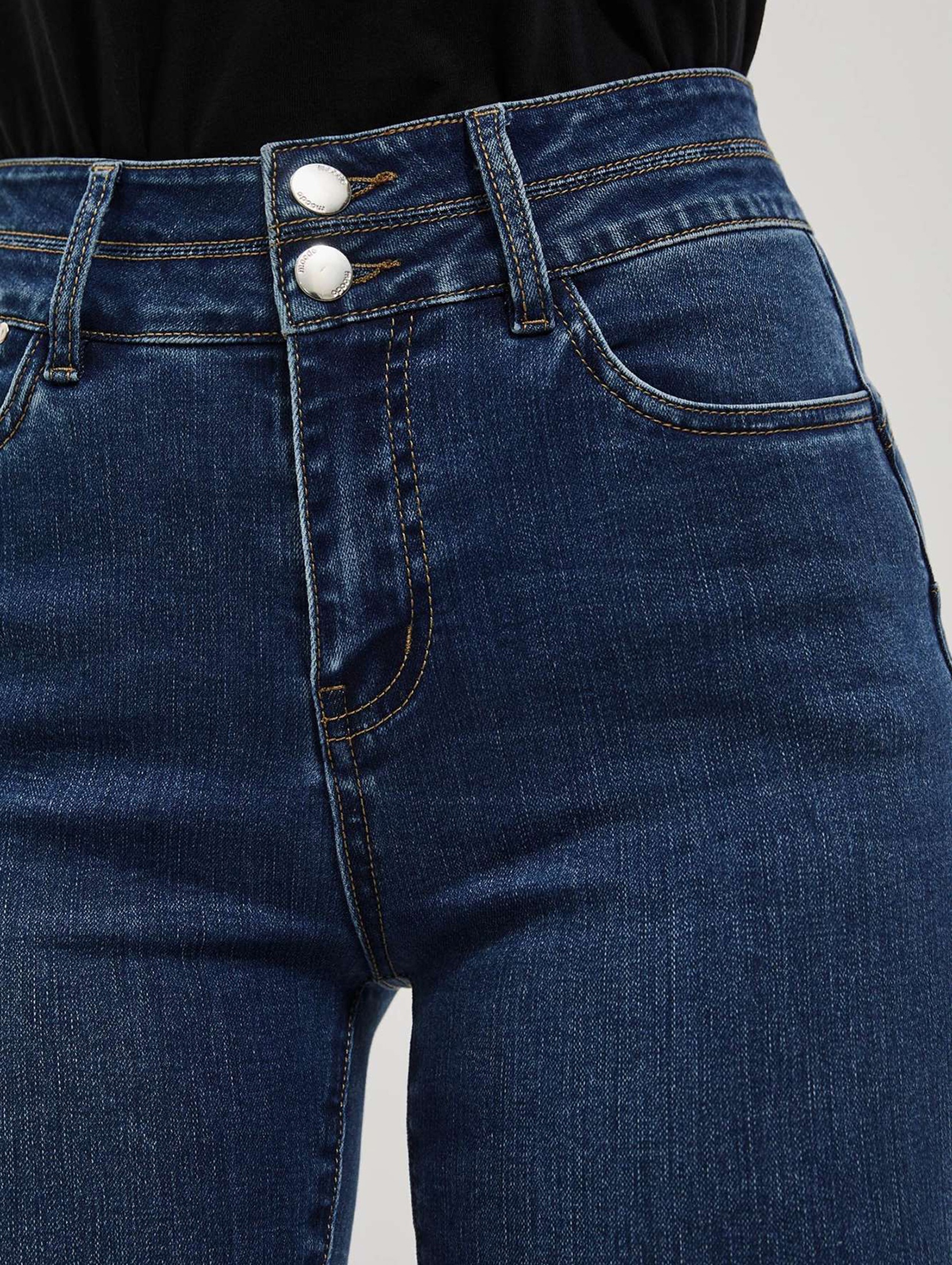 Spodnie jeansowe damskie typu rurki niebieskie