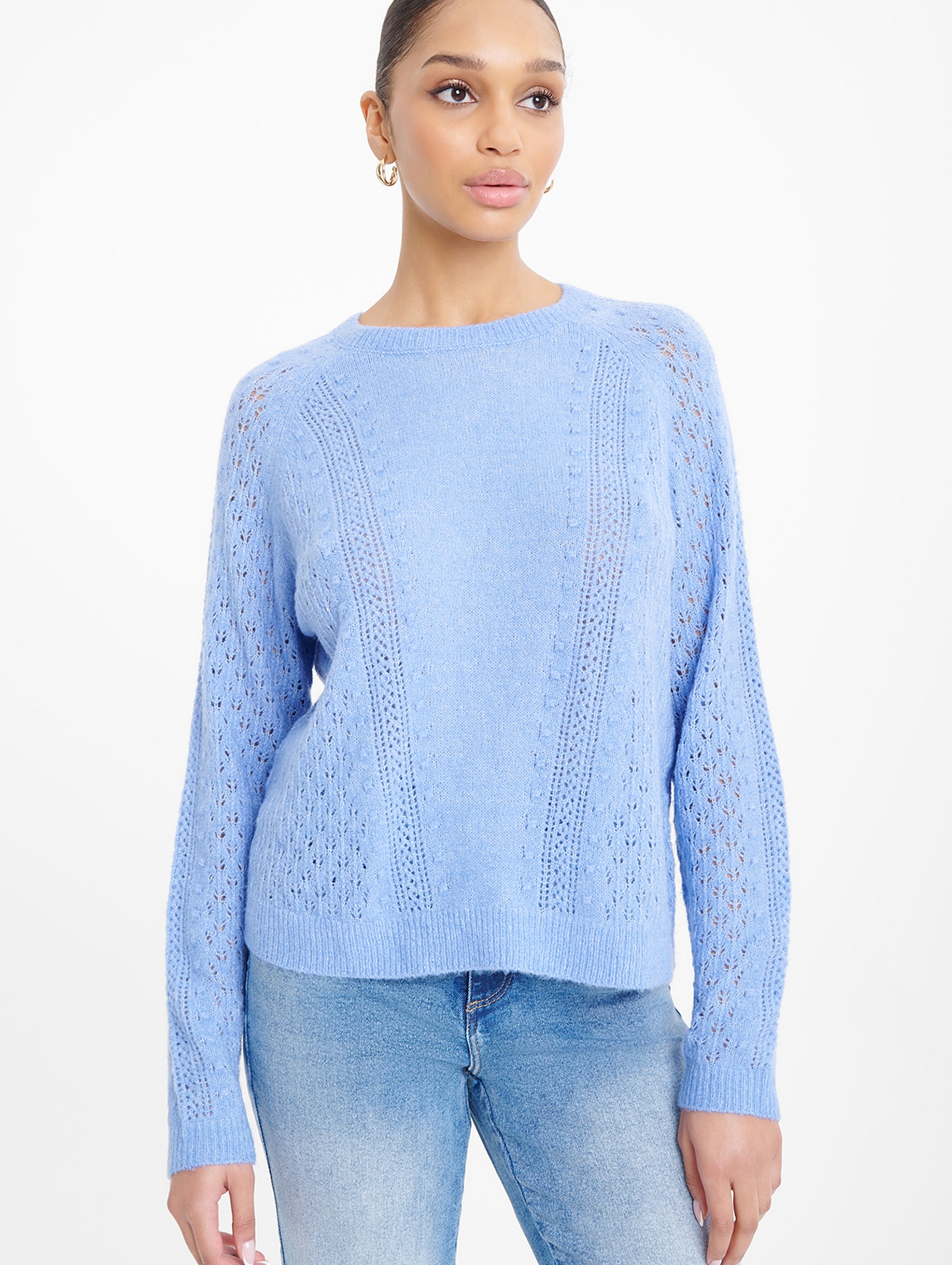 Sweter nierozpinany damski niebieski