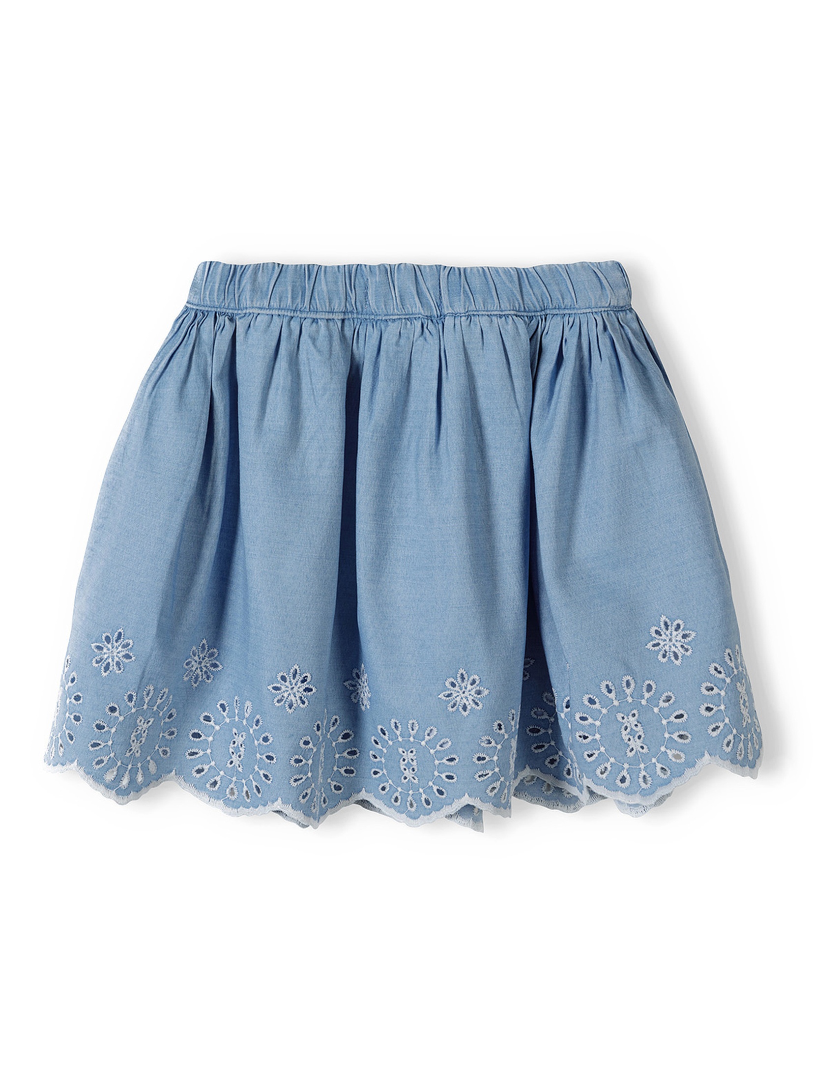 Niebieska spódniczka krótka niemowlęca haftowana