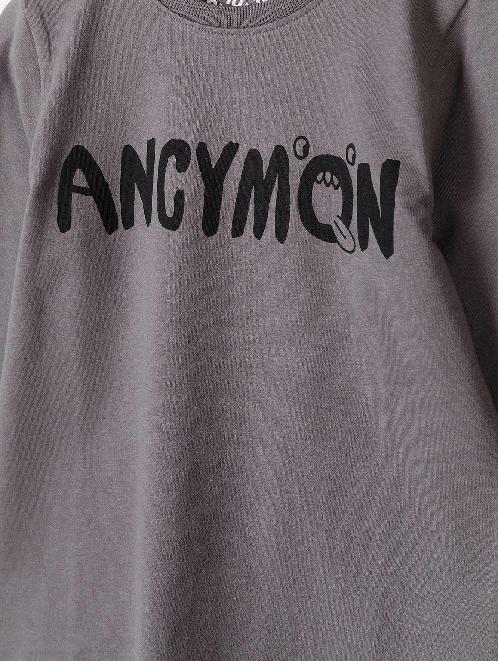 Bawełniana bluzka szara z długim rękawem- Ancymon