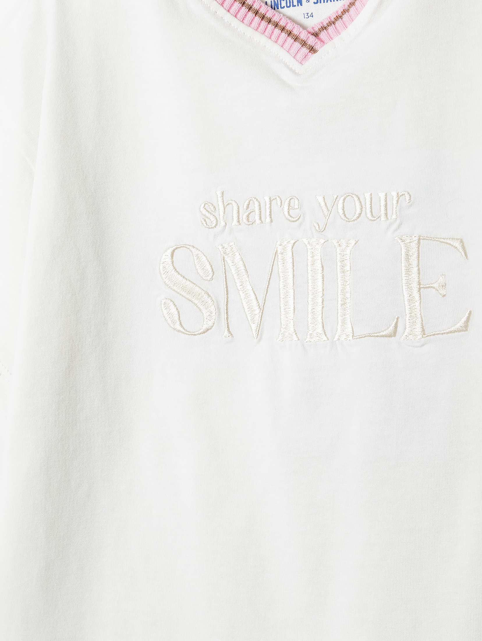 T-shirt pudełkowy dla dziewczynki - SMILE - Lincoln&Sharks
