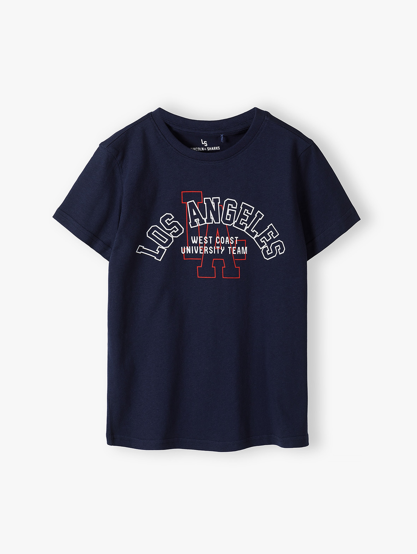 Granatowy t-shirt dla chłopca - Los Angeles - Lincoln&Sharks