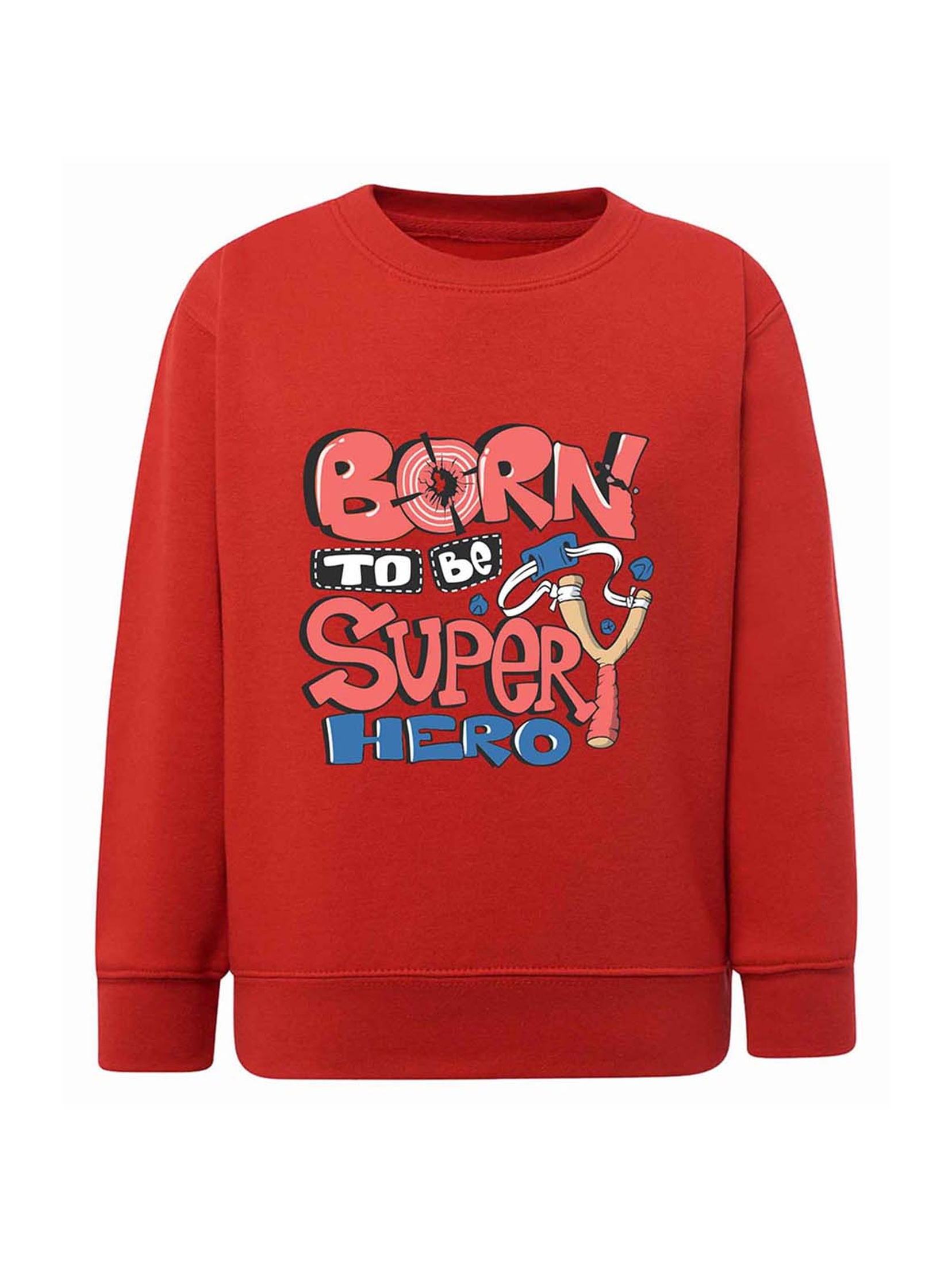 Chłopięca bluza z napisem Born to be superhero czerwona