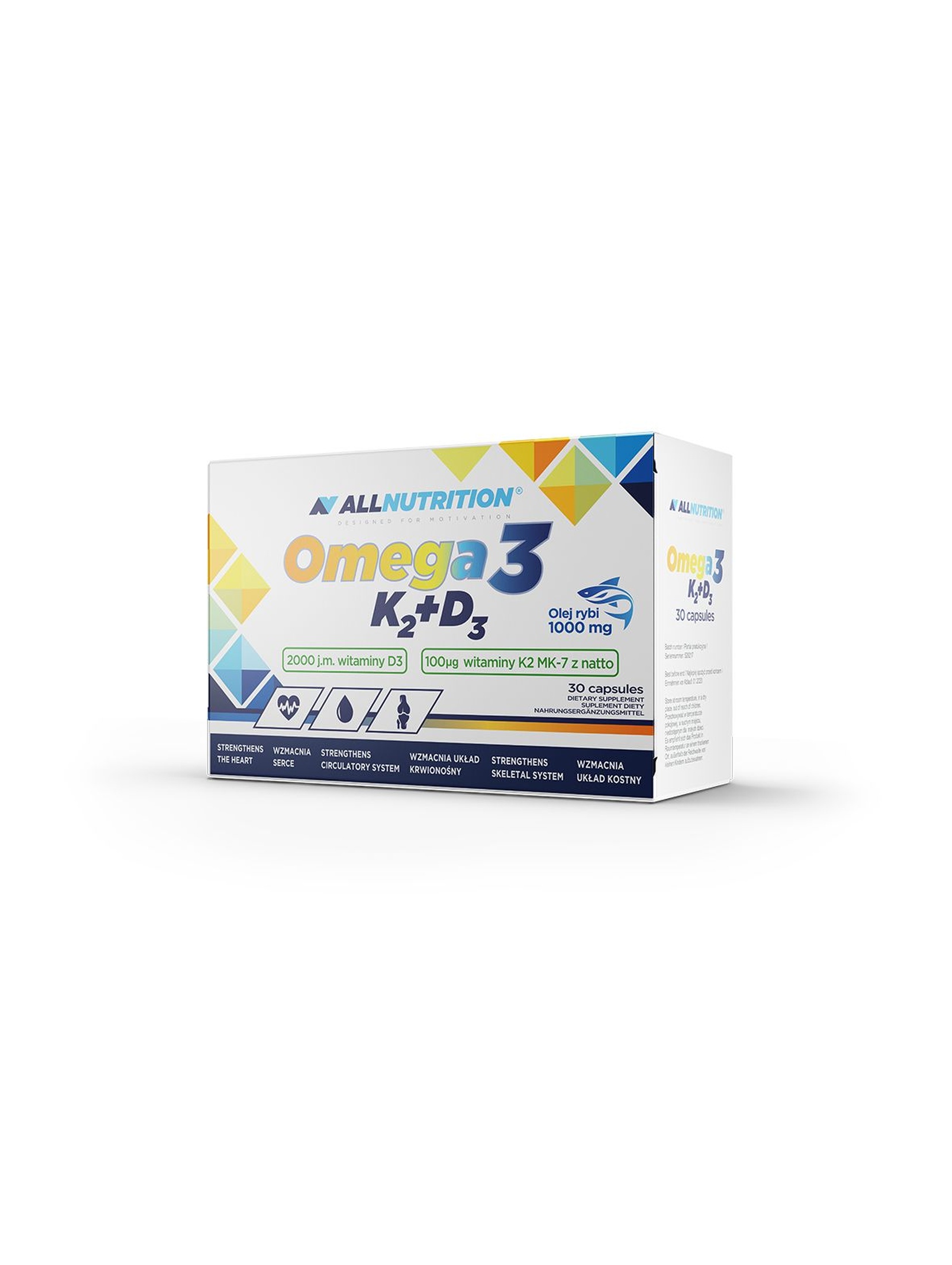 Suplementy diety - Allnutrition  Omega 3 D3 K2 -  30 kapsułek