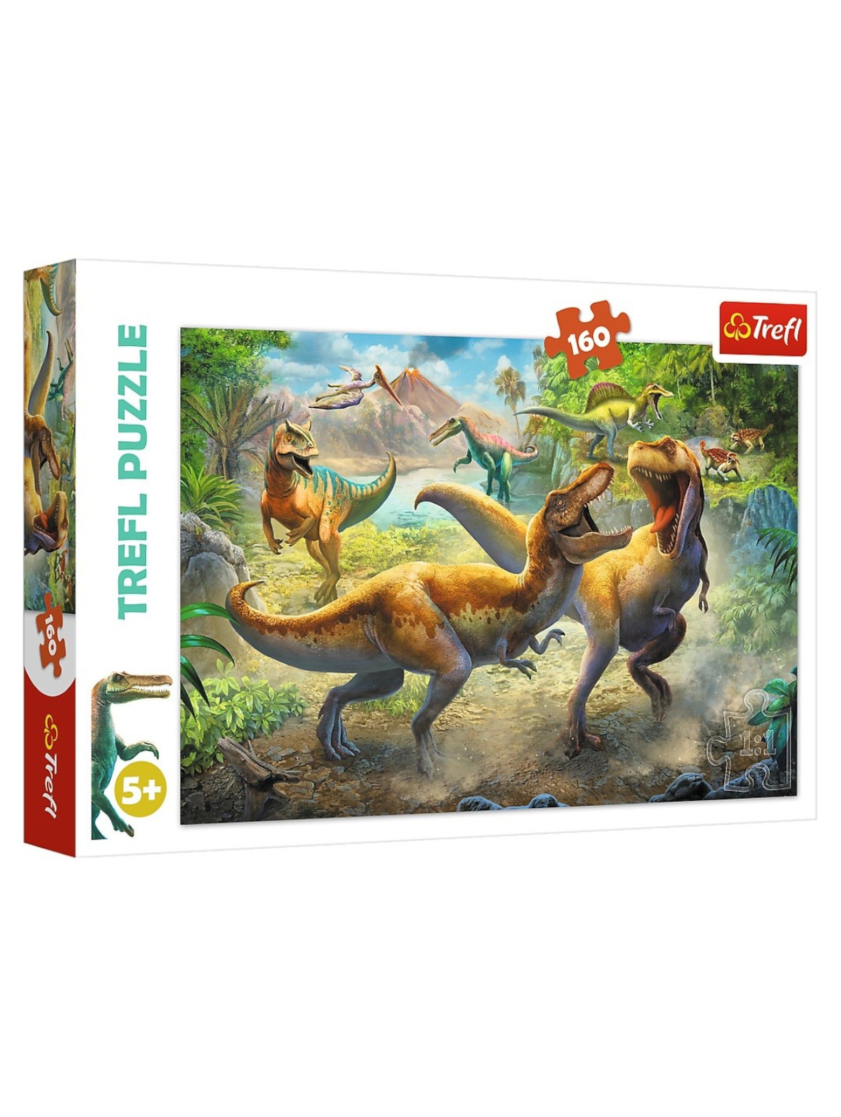 Puzzle 160 elementów Walczące Tyranozaury