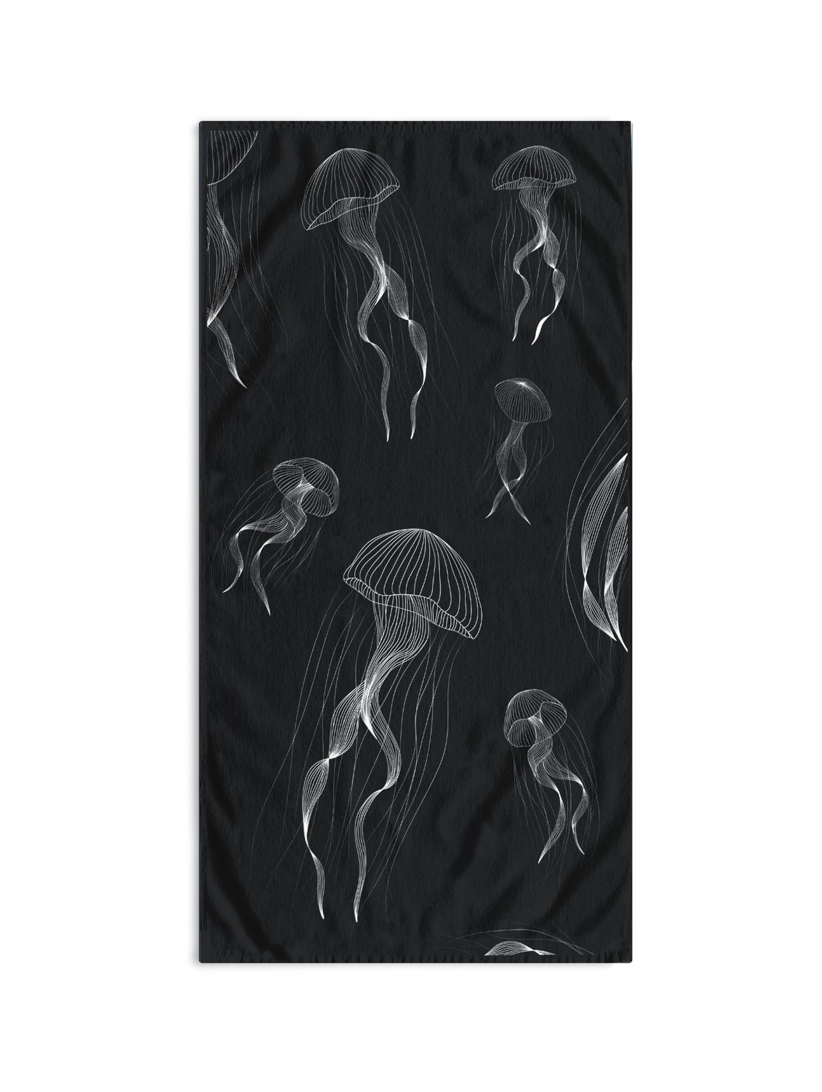Bawełniany ręcznik plażowy JELLYFISH granatowy 90x180 cm